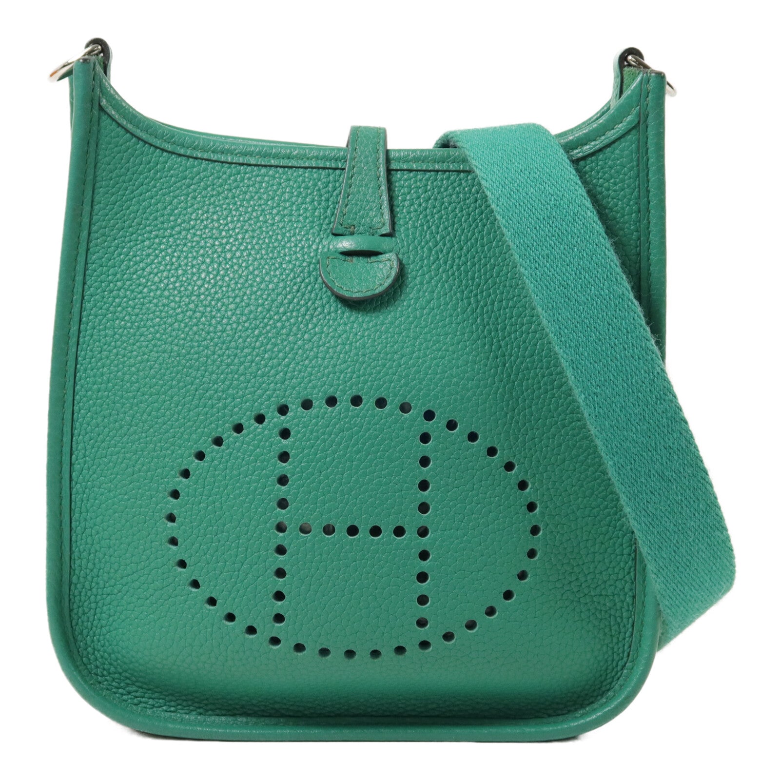 HERMES Clemence皮革Evelyne TPM肩背袋Vert Jade