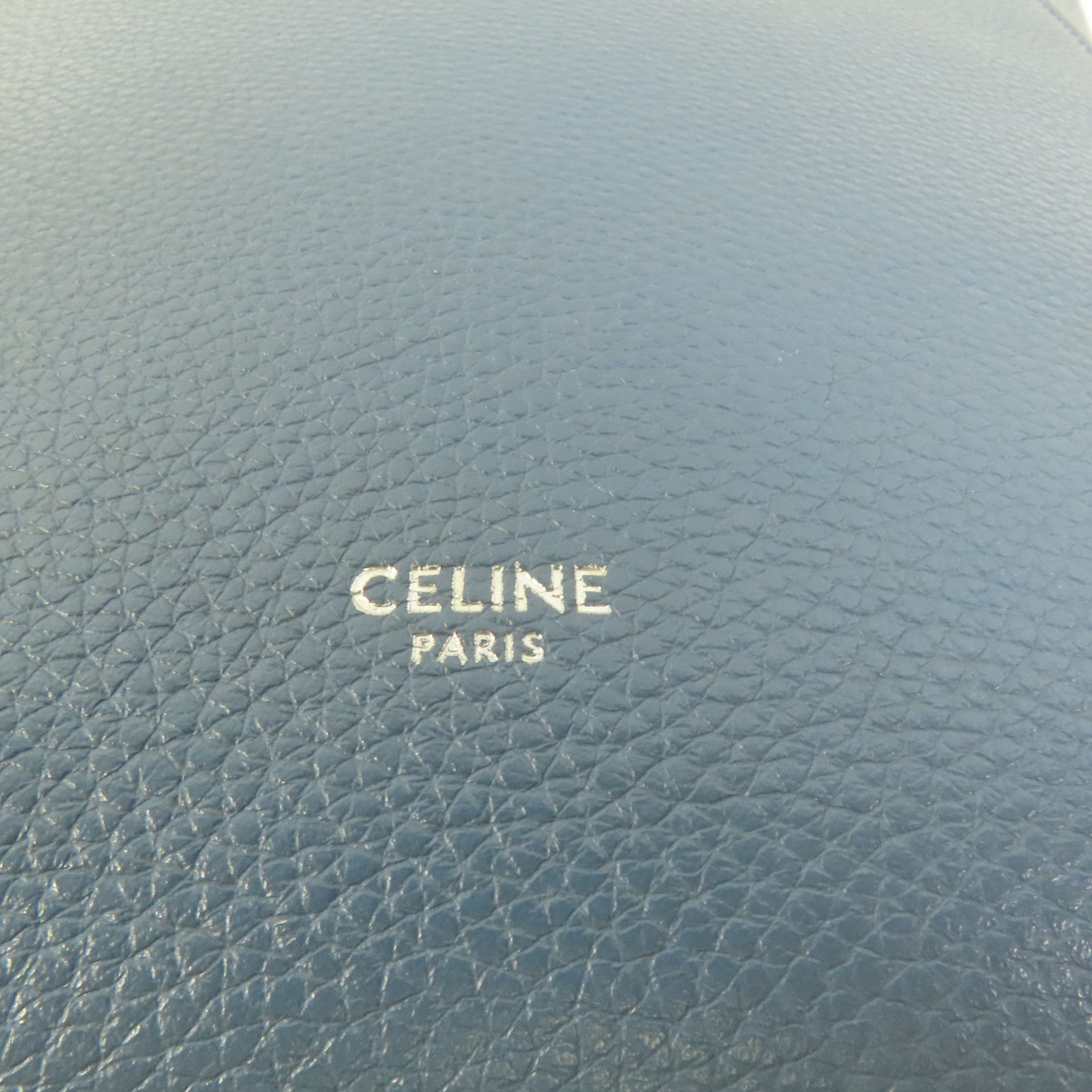 CELINE 【激減優惠】牛皮皮革Sangle Bucket Bag銀扣肩背袋