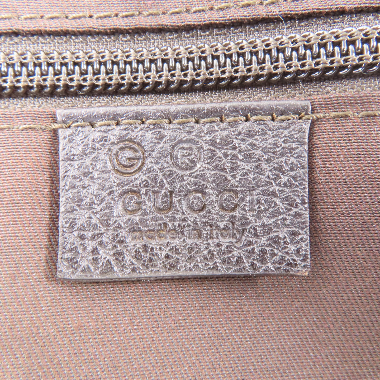 GUCCI 帆布Shoulder Bag銀扣肩背袋棕色