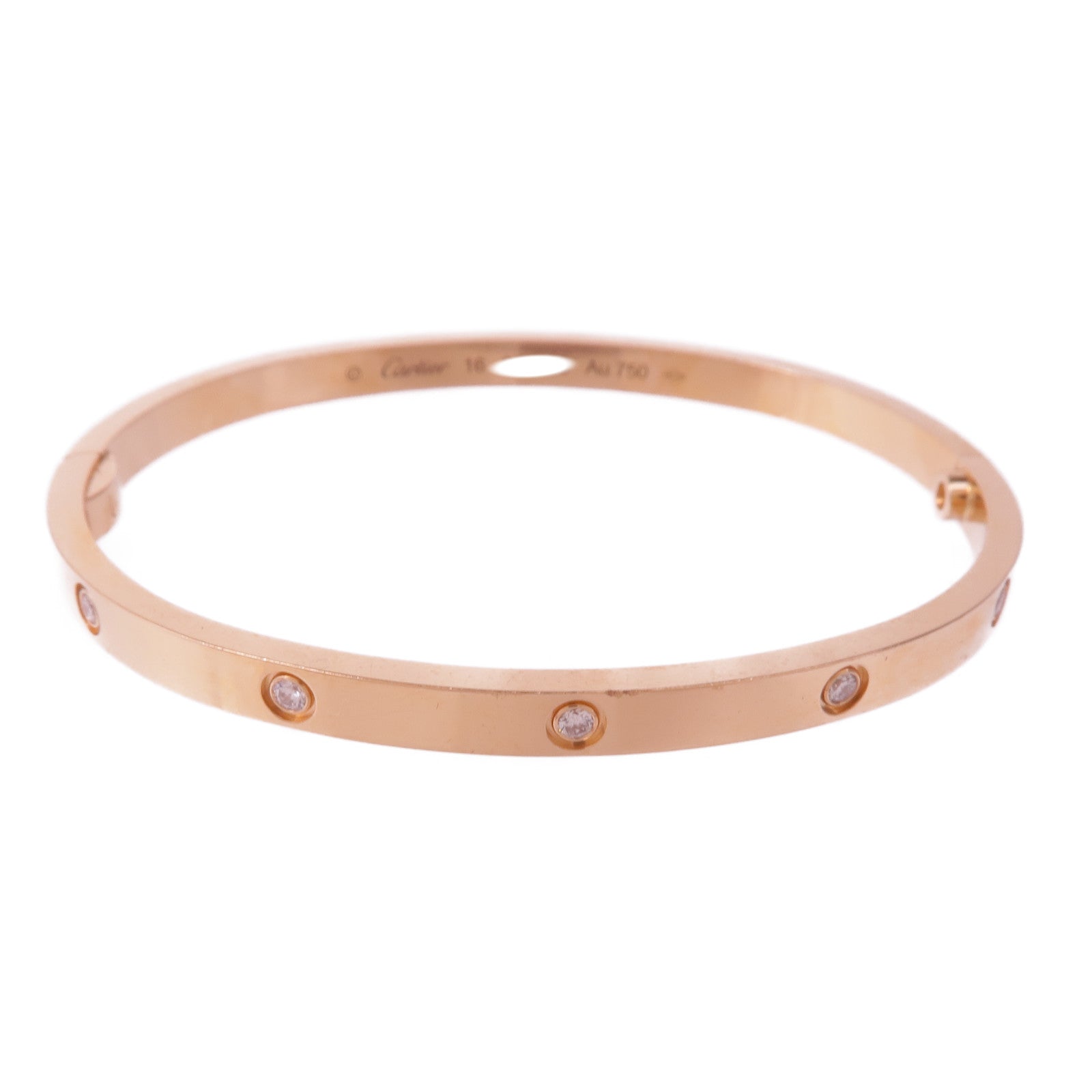 CARTIER 18K玫瑰金Love Bracelet 10 Diamonds Small Model鑽石手鐲Cartier#16