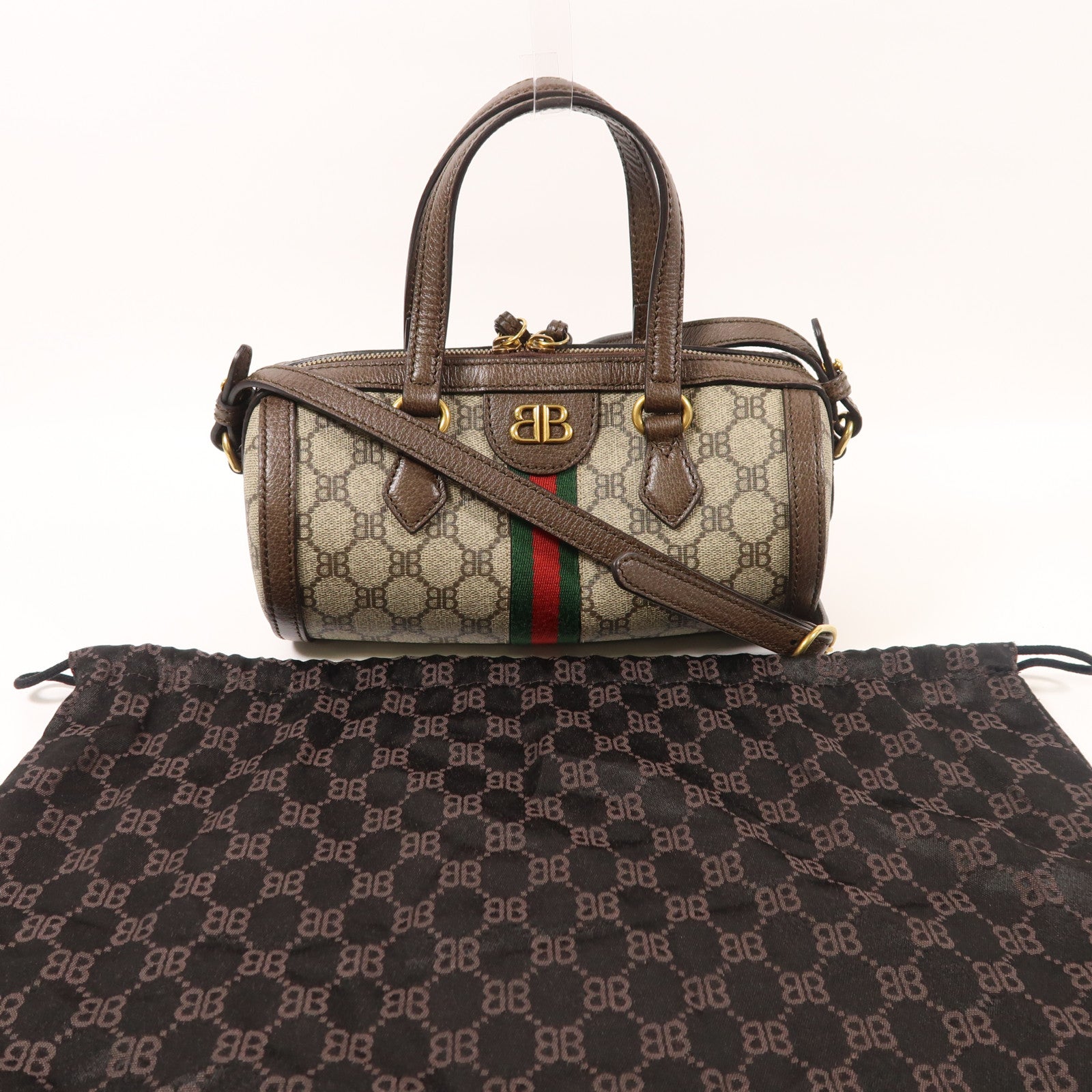 GUCCI GG GHW Balenciaga x Gucci Hacker Project 2 Way Bag 680123 Coated Canvas