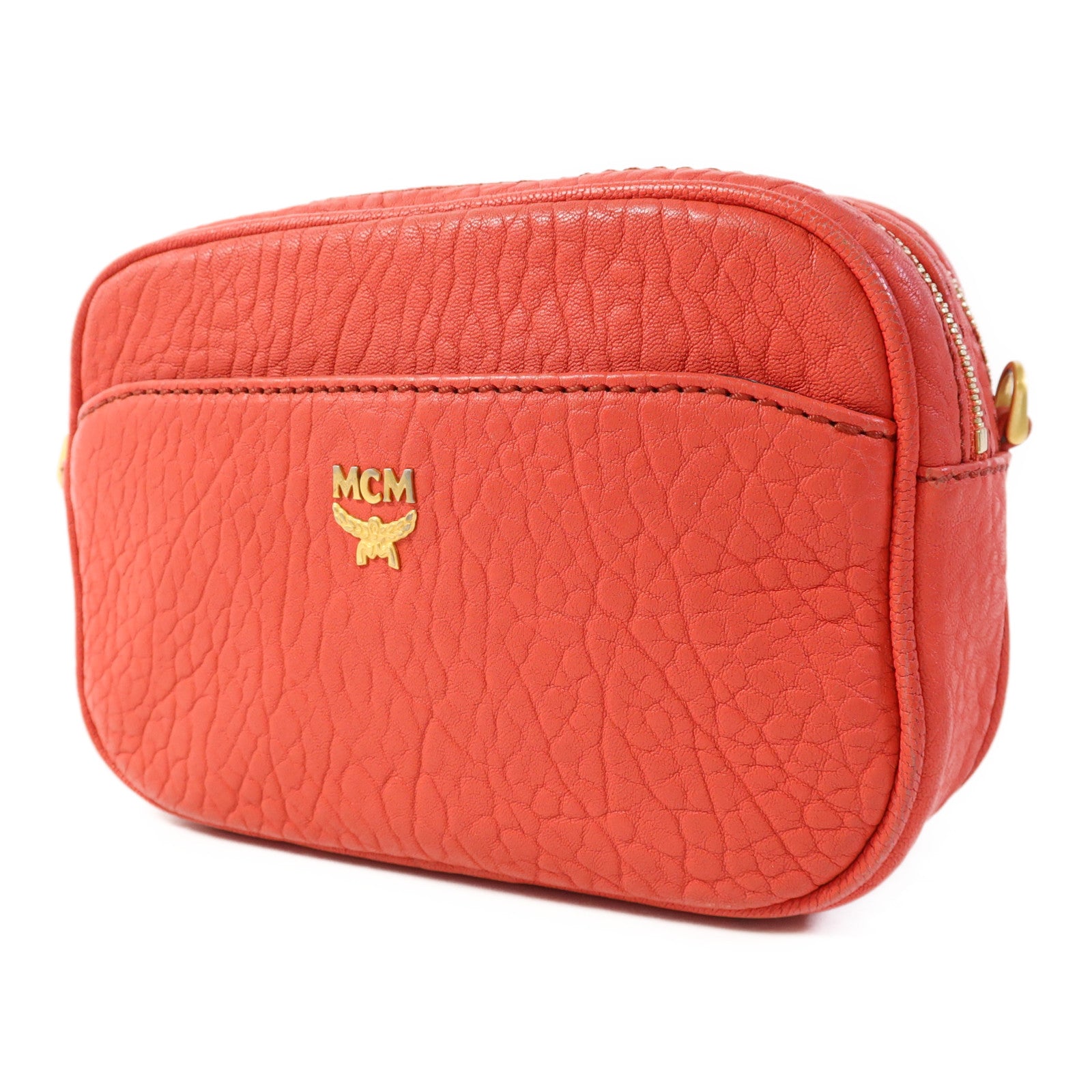MCM 塗層帆布Shoulder Bag金扣肩背袋