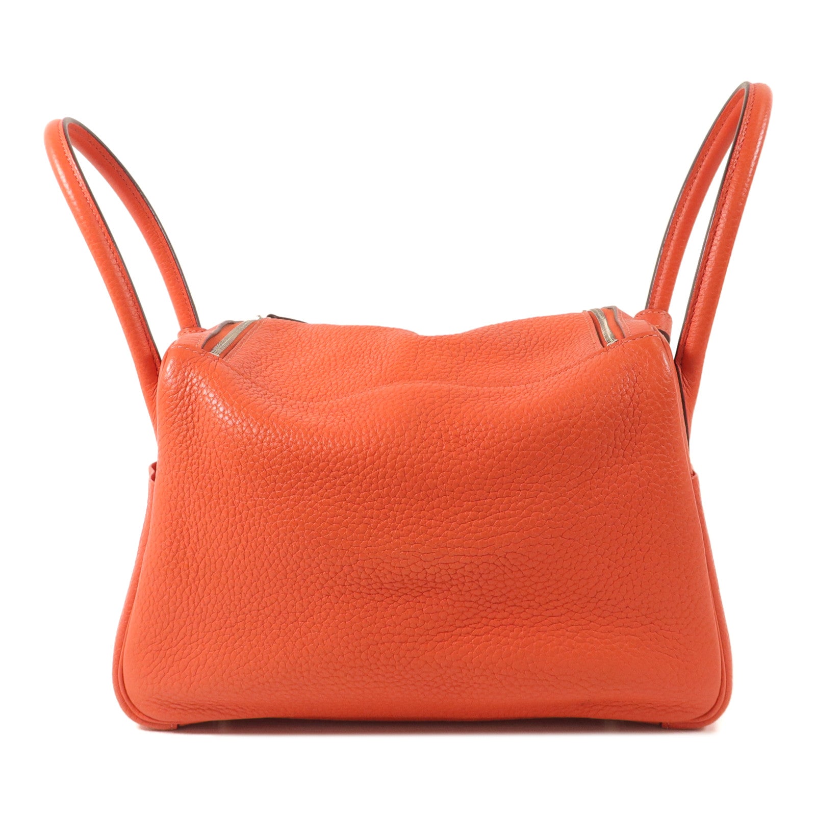 HERMES Clemence皮革Lindy 26手挽肩背兩用袋Orange Poppy