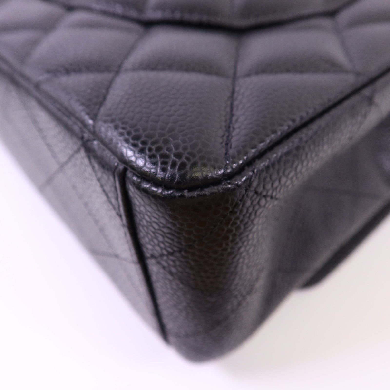 CHANEL 牛皮皮革Maxi Classic銀扣鏈帶肩背袋