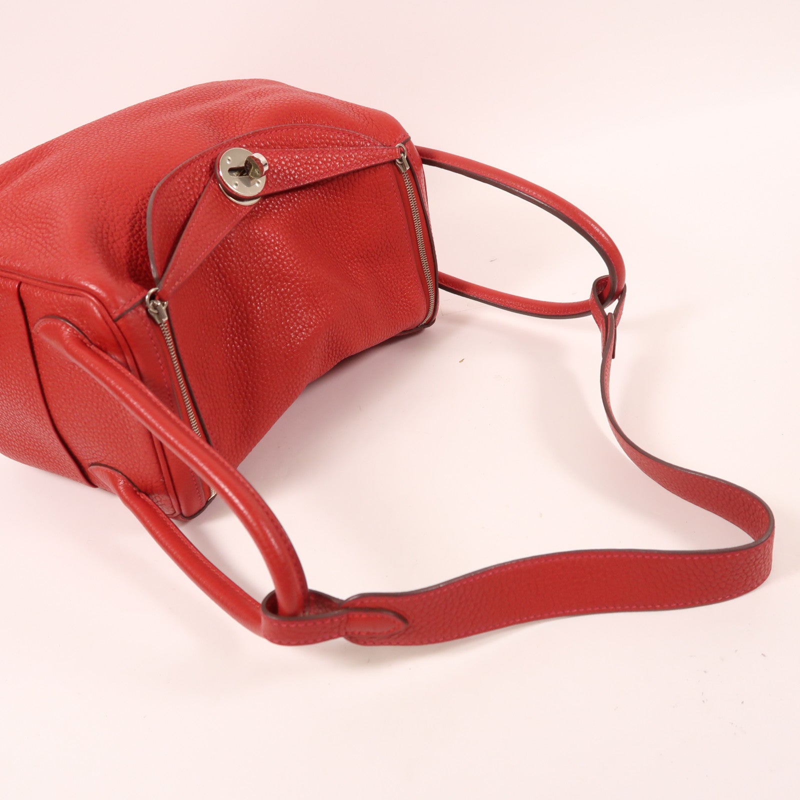 HERMES Clemence皮革Lindy 26銀扣手挽肩背兩用袋