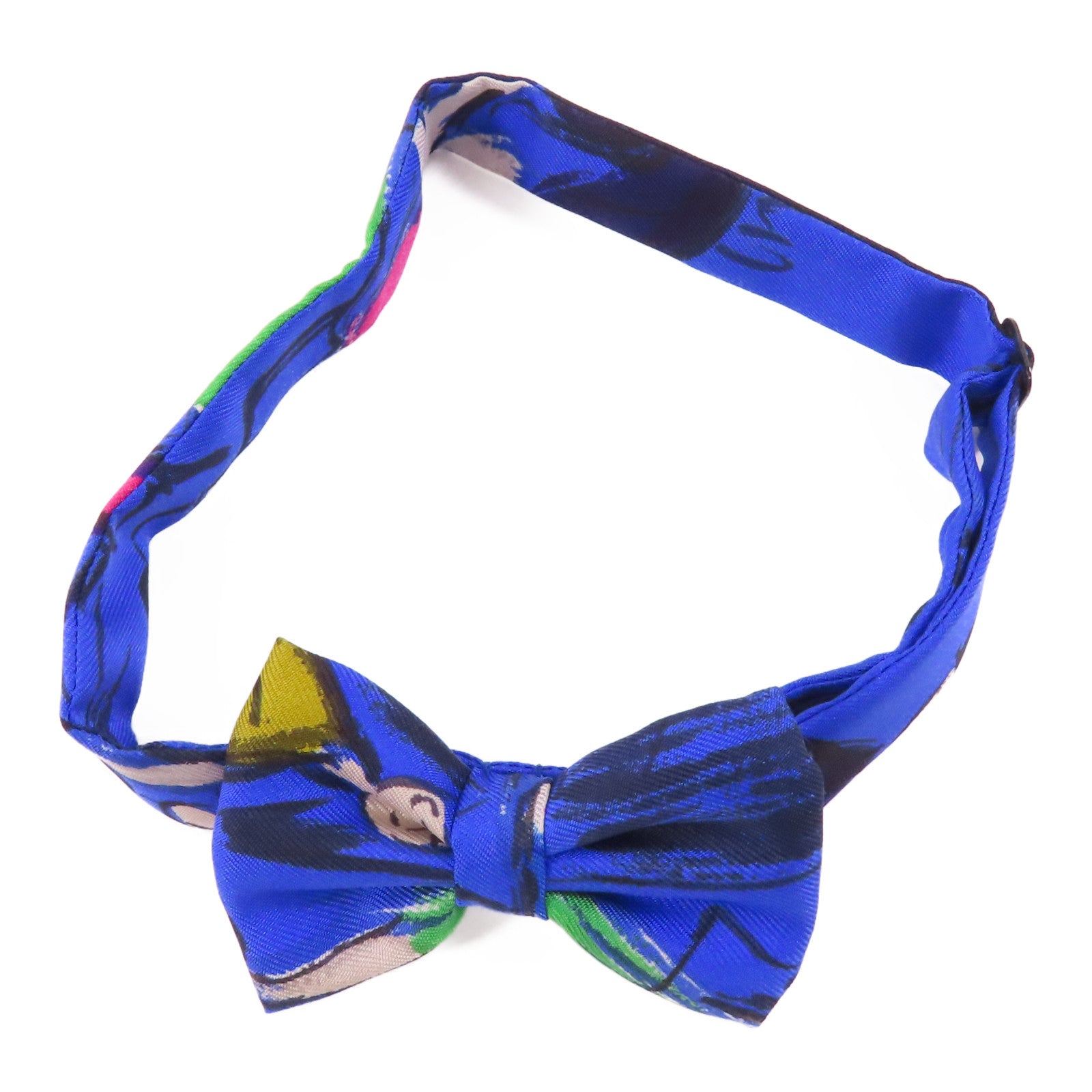 HERMES Bow Tie Silk Blue