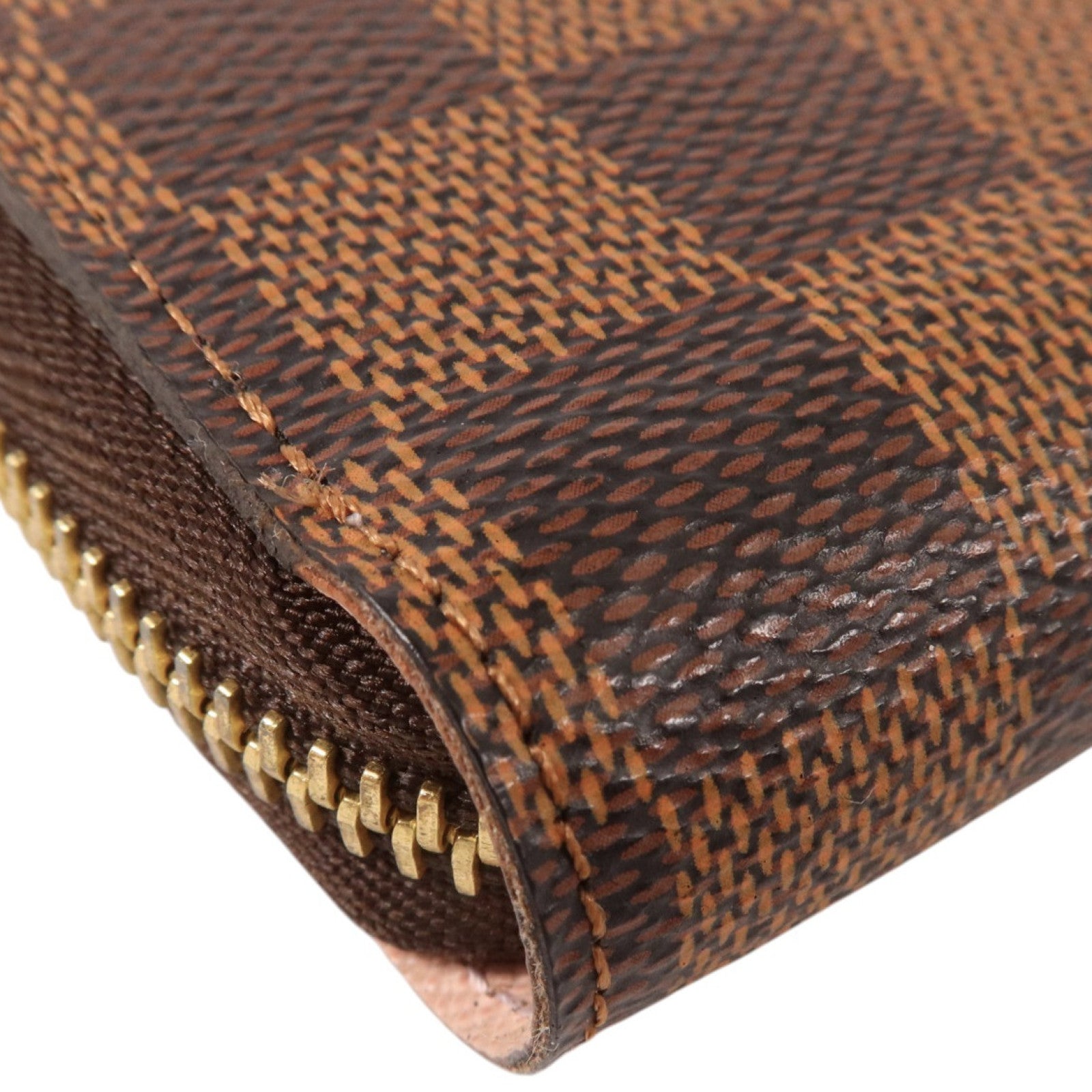 LOUIS VUITTON Damier Zippy Wallet金扣長錢包