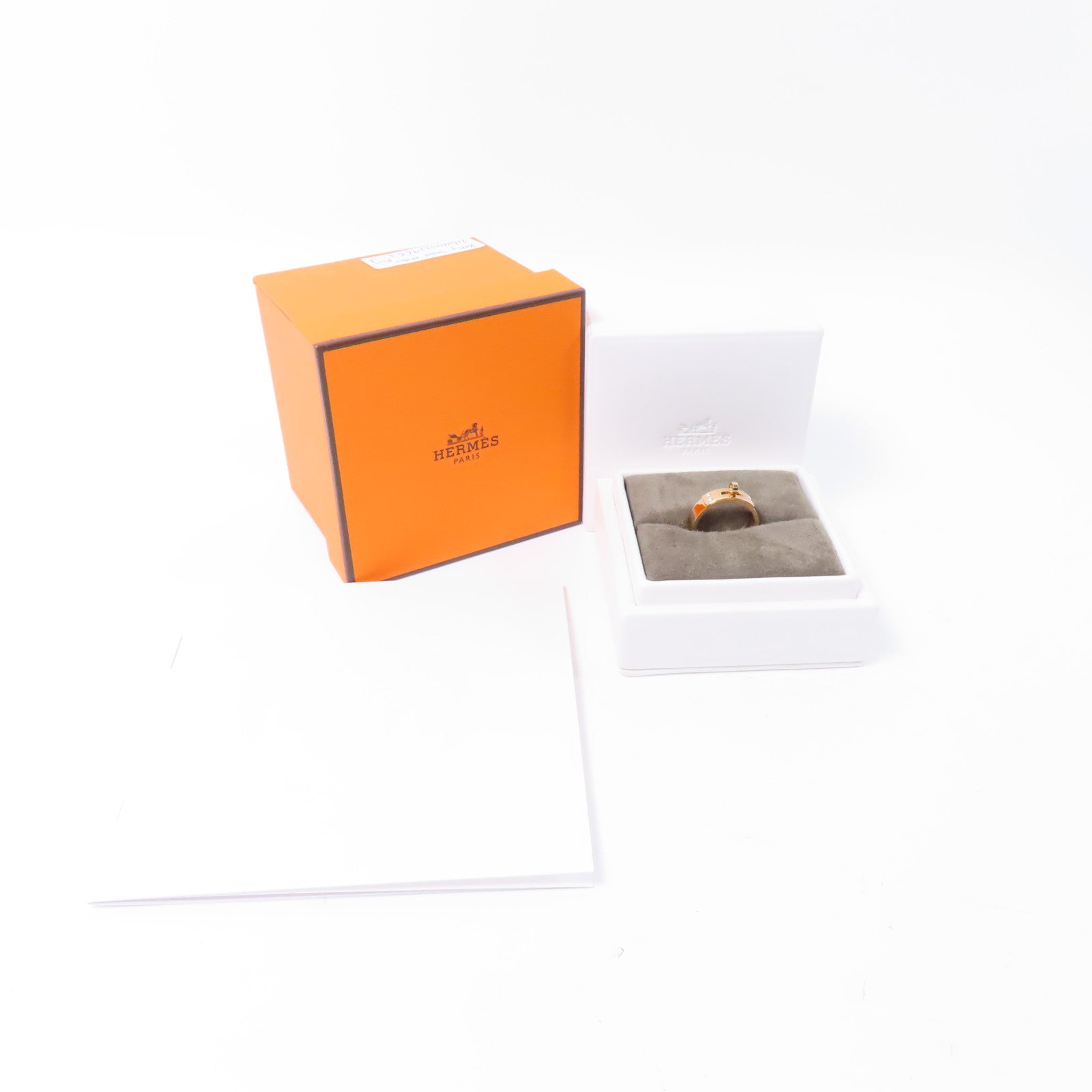 HERMES 18K玫瑰金Kelly Small Model Diamond Ring鑽石戒指US#5.75