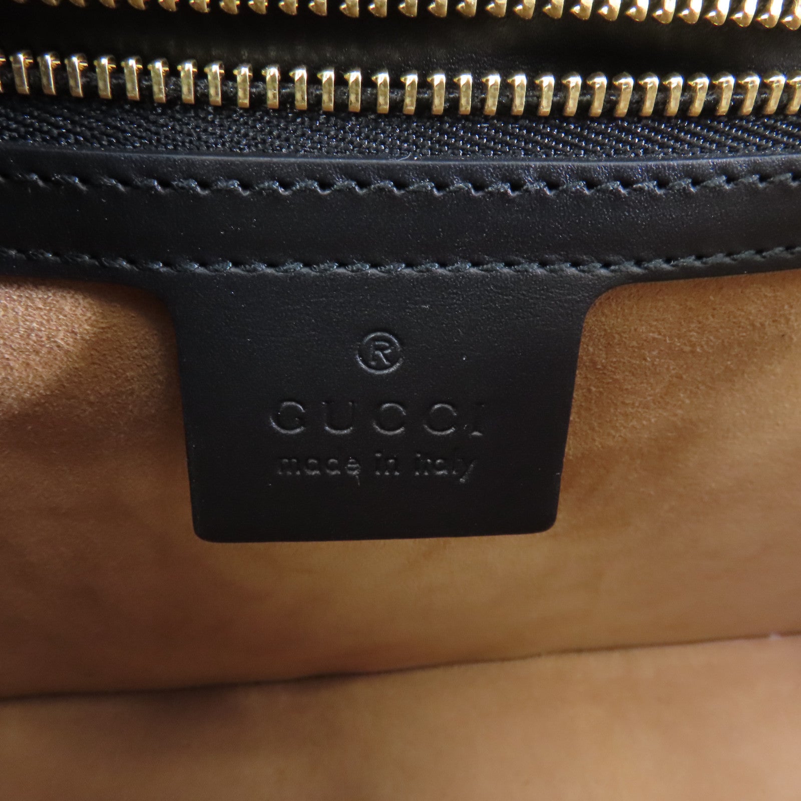 GUCCI 【激減優惠】牛皮皮革Sylvia金扣肩背袋黑色