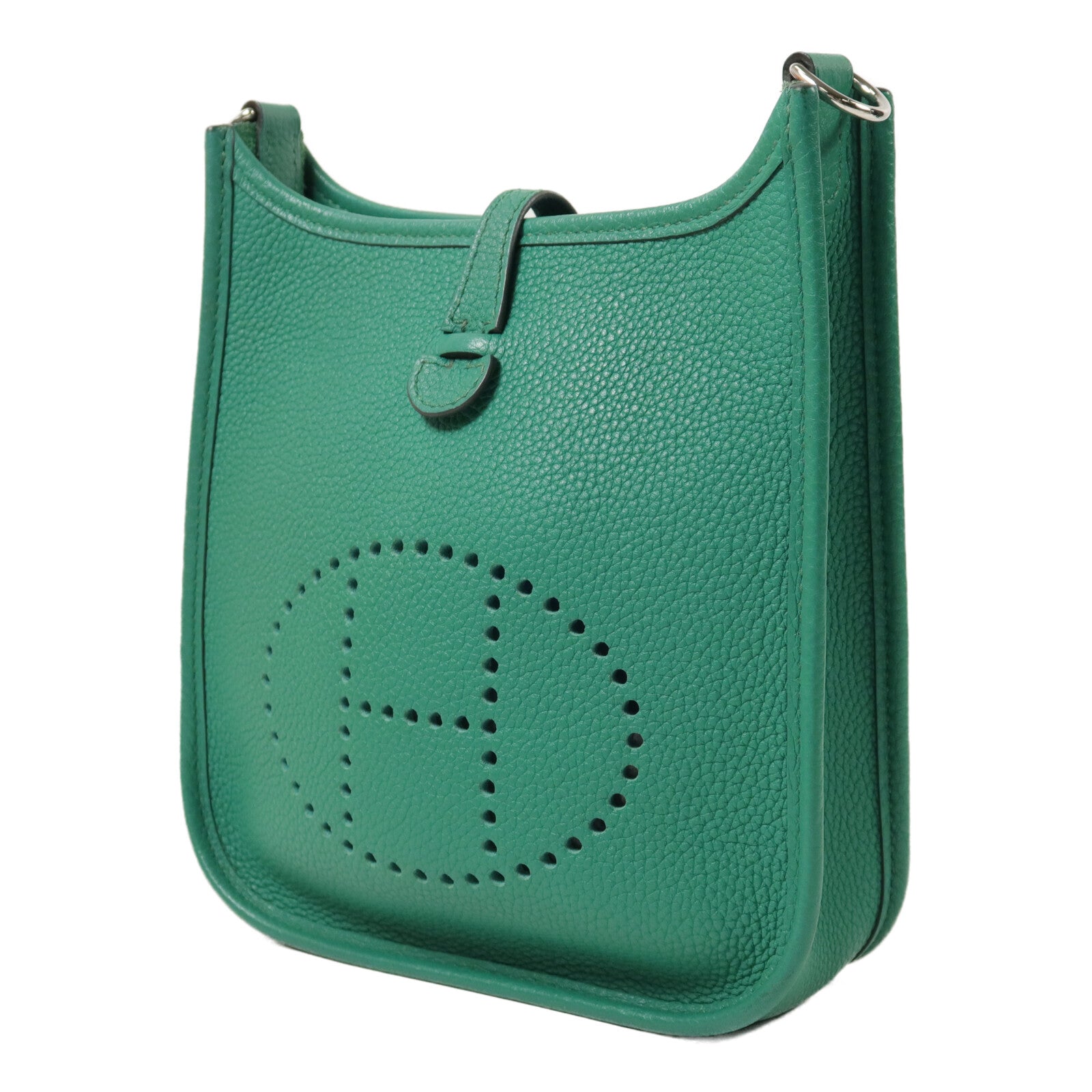 HERMES Clemence皮革Evelyne TPM肩背袋Vert Jade