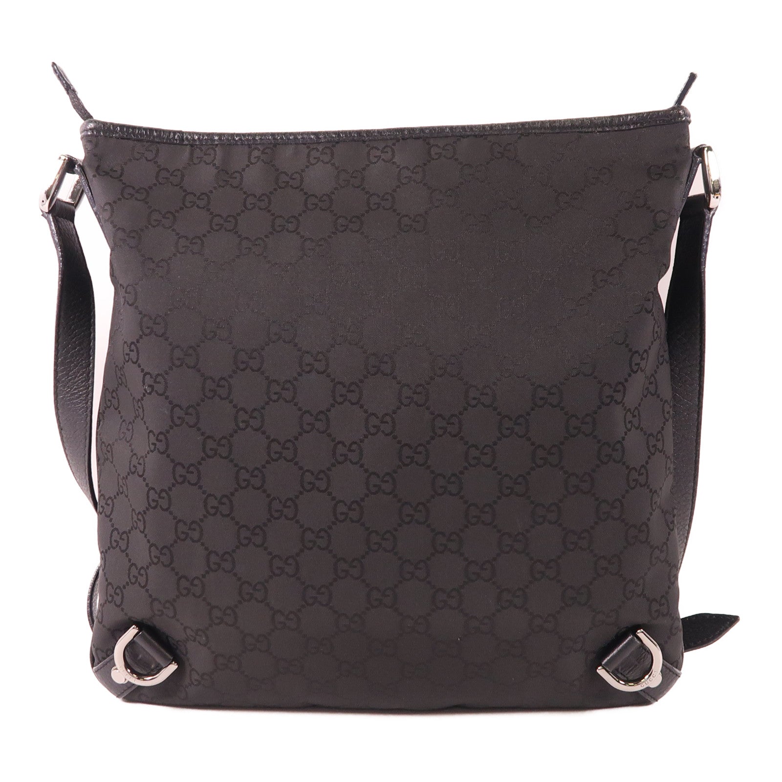 GUCCI 帆布Shoulder Bag銀扣肩背袋