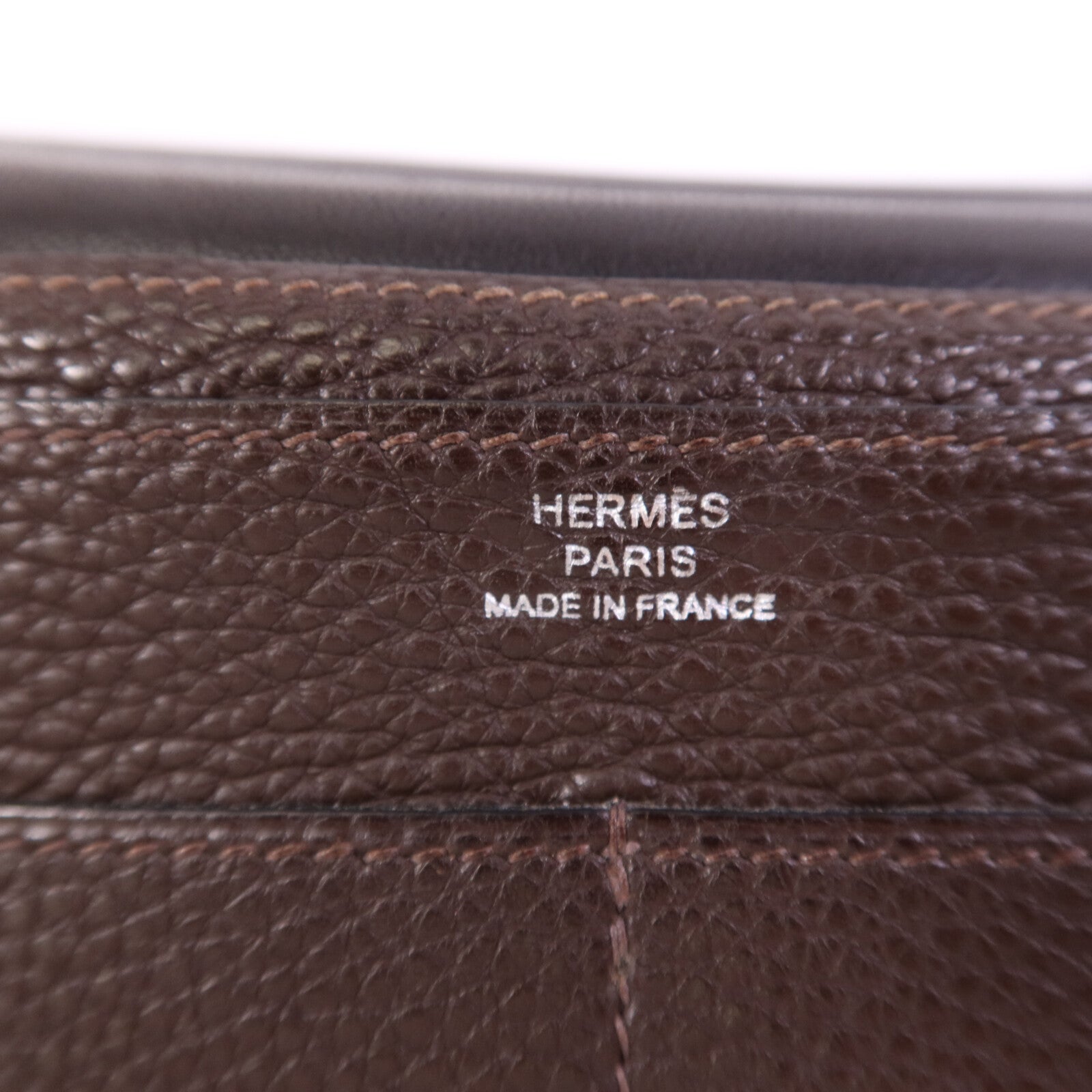 HERMES Clemence皮革Dogon GM銀扣長錢包