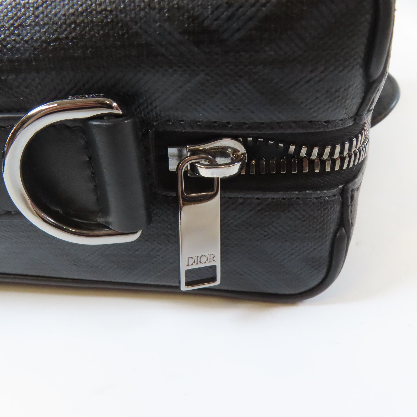 Dior 【激減優惠】塗層帆布Messenger Shoulder B銀扣肩背袋黑色