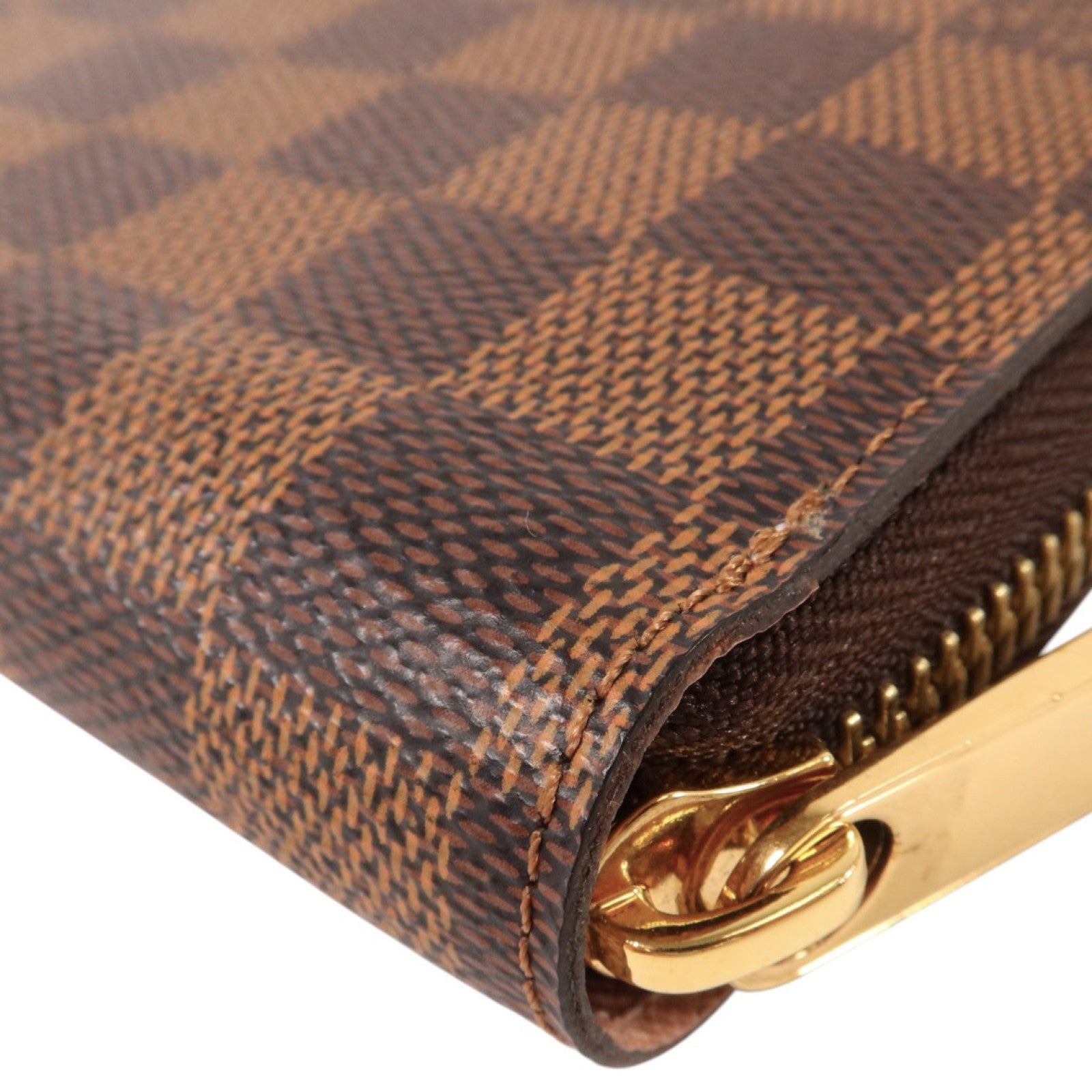 LOUIS VUITTON Damier Zippy Wallet金扣長錢包
