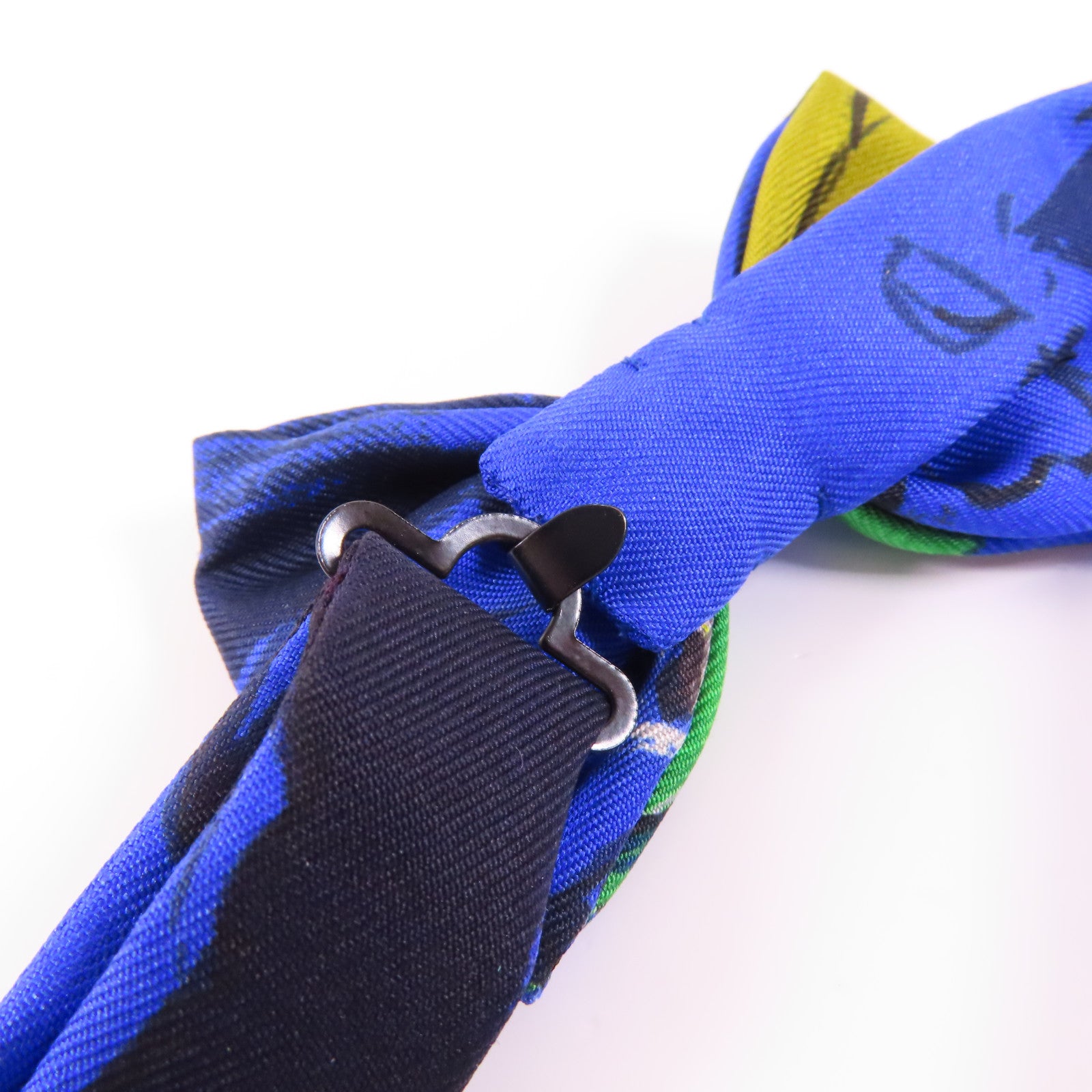 HERMES Bow Tie Silk Blue