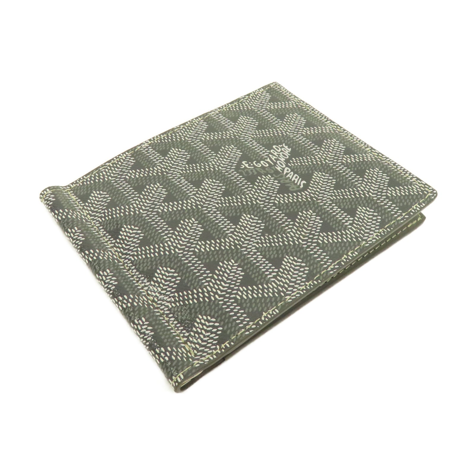 GOYARD 塗層帆布/牛皮皮革St Florentin Momey Clip卡片套灰色