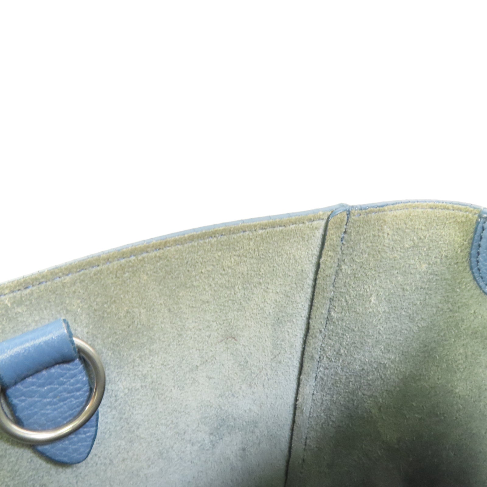 CELINE 【激減優惠】牛皮皮革Sangle Bucket Bag銀扣肩背袋