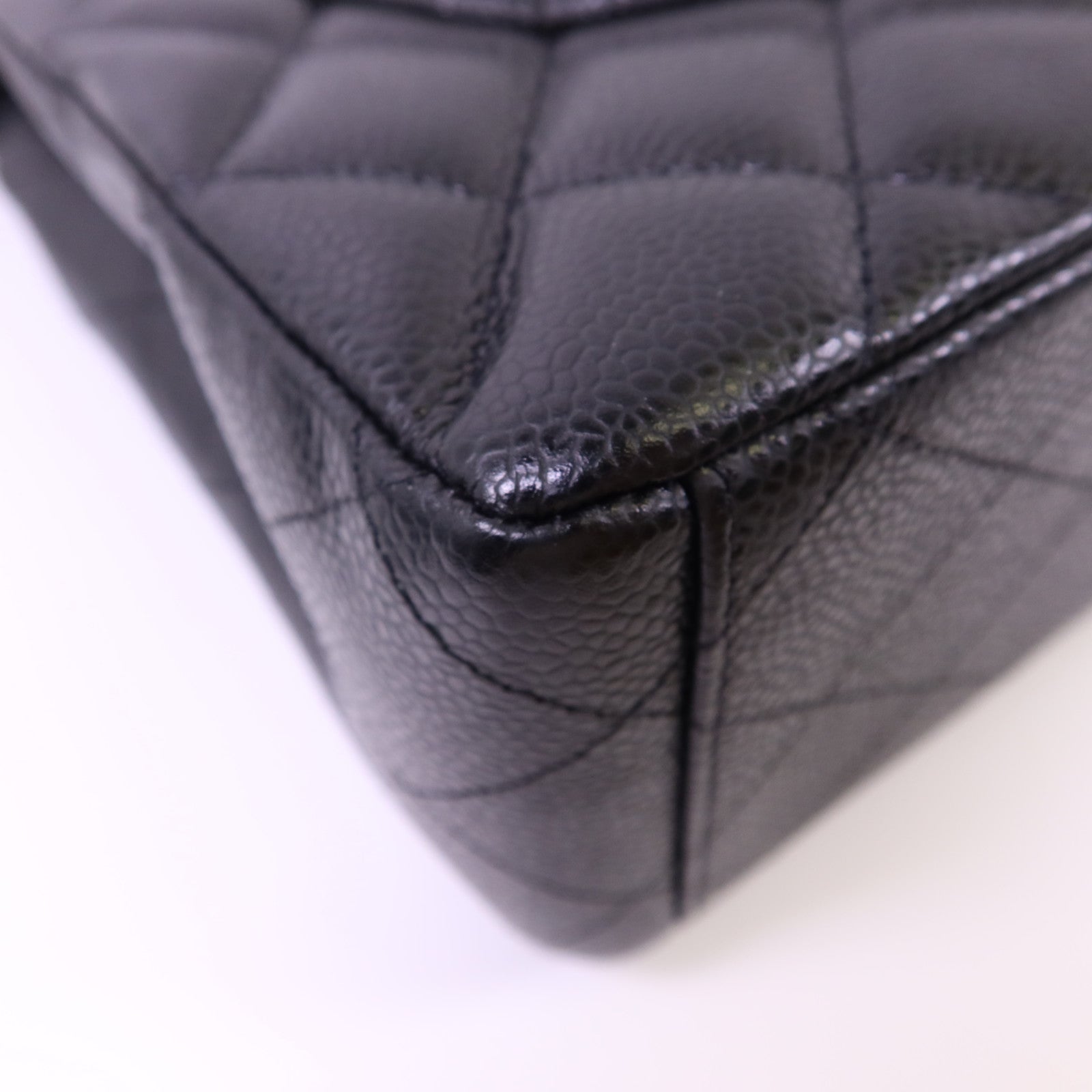 CHANEL 牛皮皮革Maxi Classic銀扣鏈帶肩背袋