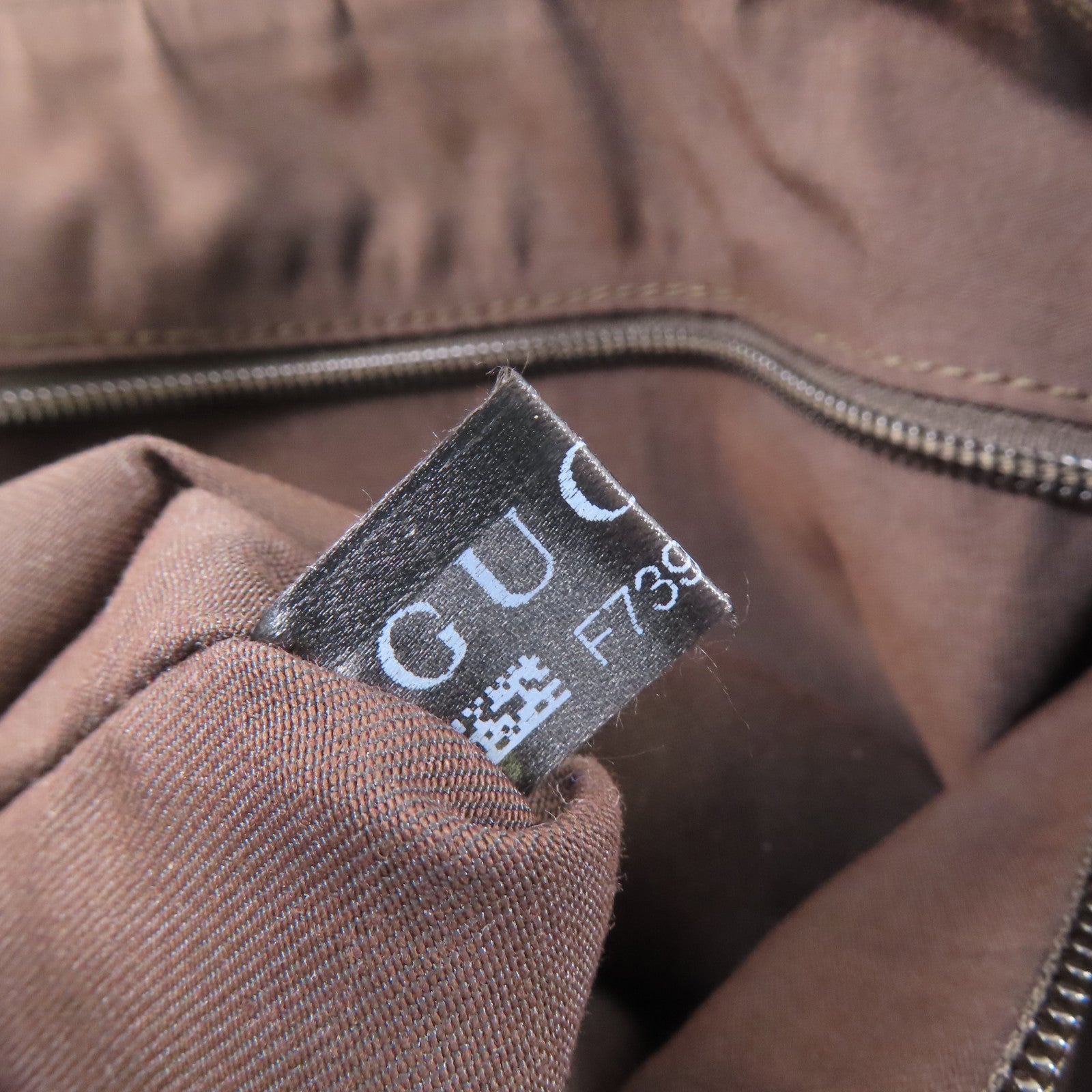 GUCCI 帆布Shoulder Bag銀扣肩背袋棕色