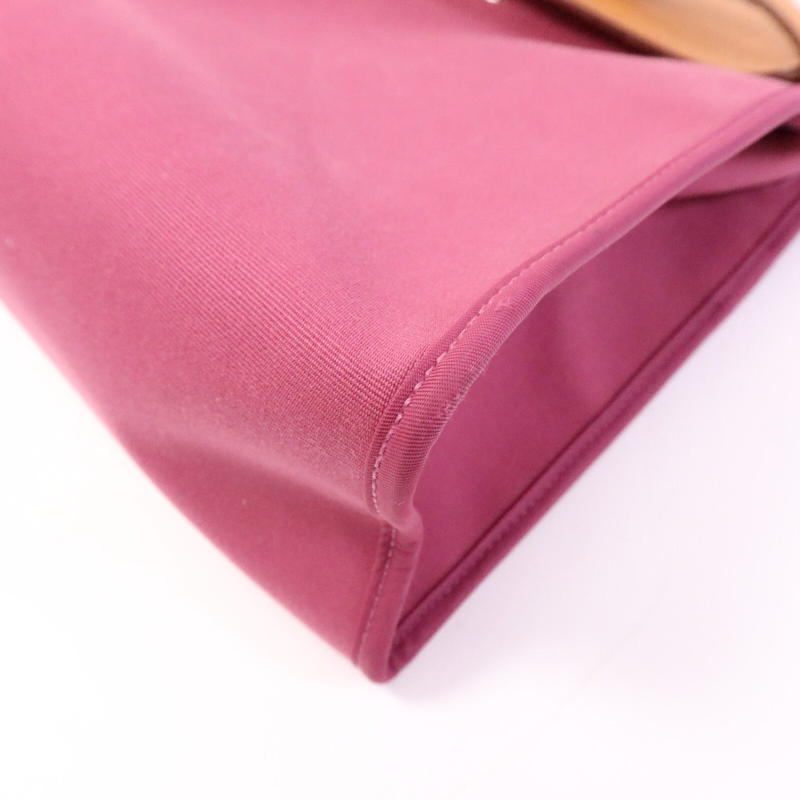 HERMES 帆布Herbag PM銀扣手挽肩背兩用袋Rose Purple