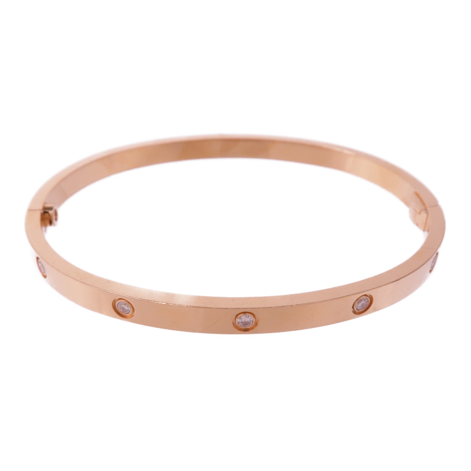 CARTIER 18K玫瑰金Love Bracelet 10 Diamonds Small Model鑽石手鐲Cartier#16