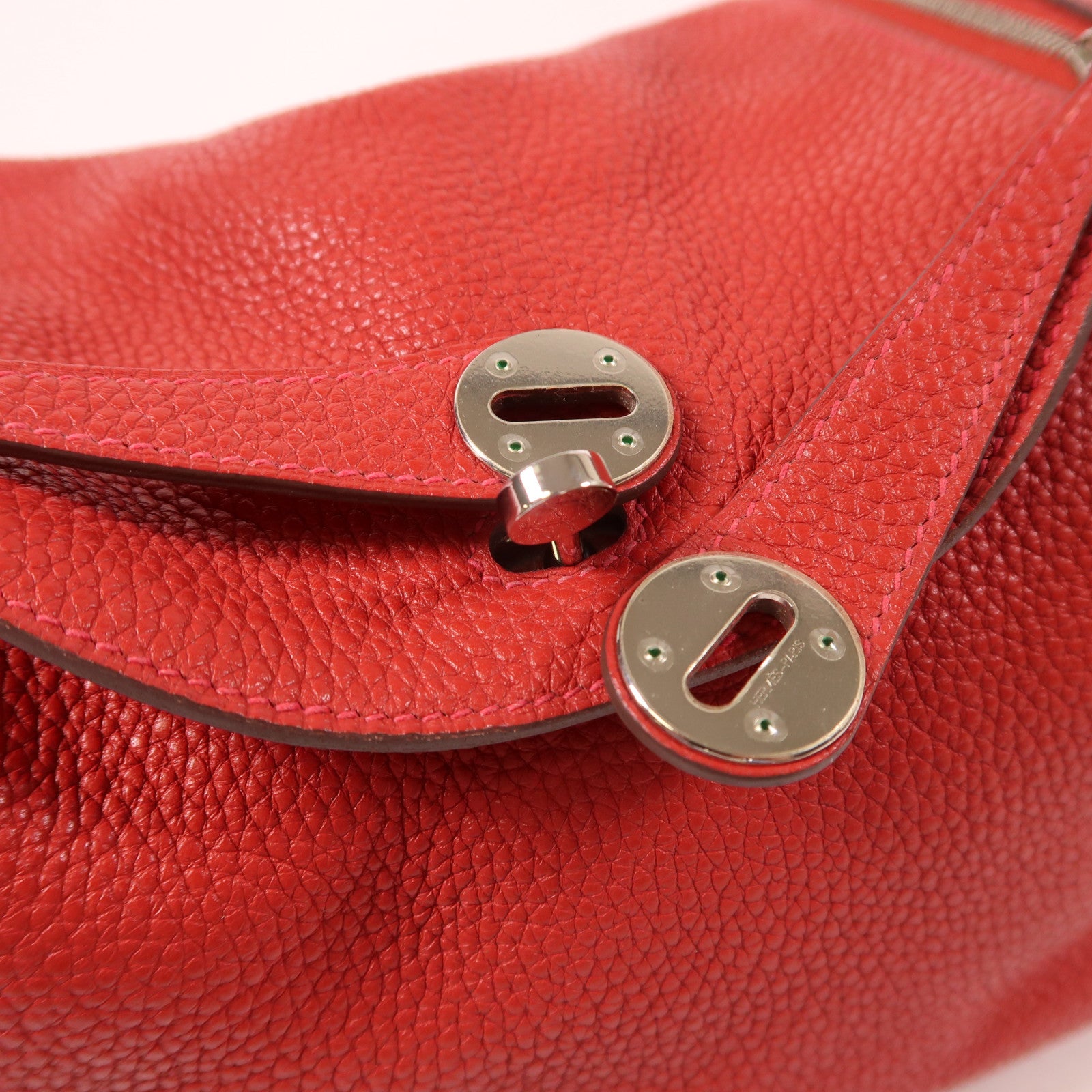 HERMES Clemence皮革Lindy 26銀扣手挽肩背兩用袋