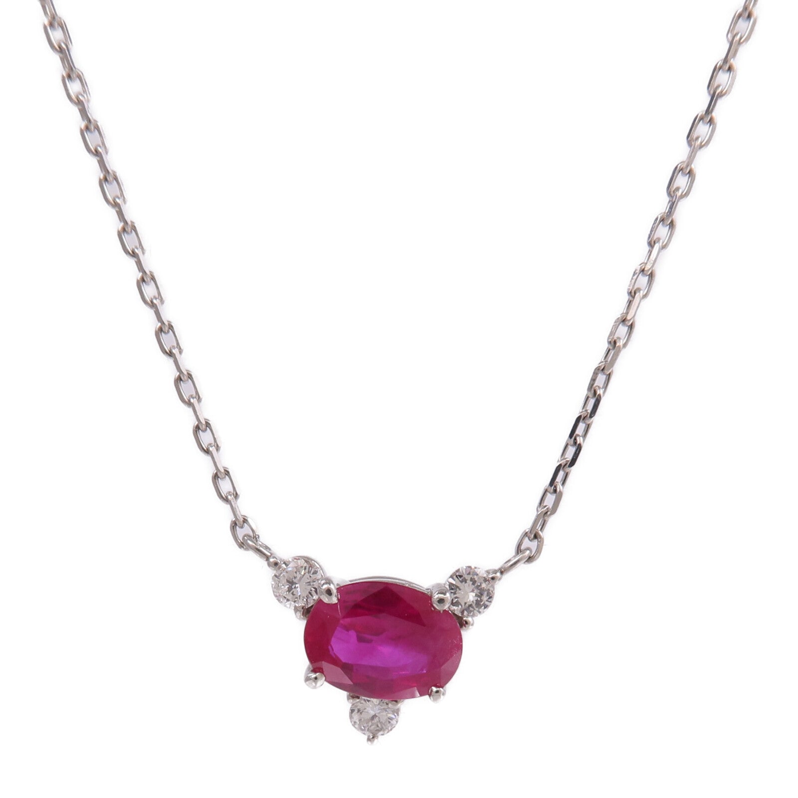JEWELRY PT900/PT850鉑金Ruby Diamond Necklace紅寶石/鑽石項鍊