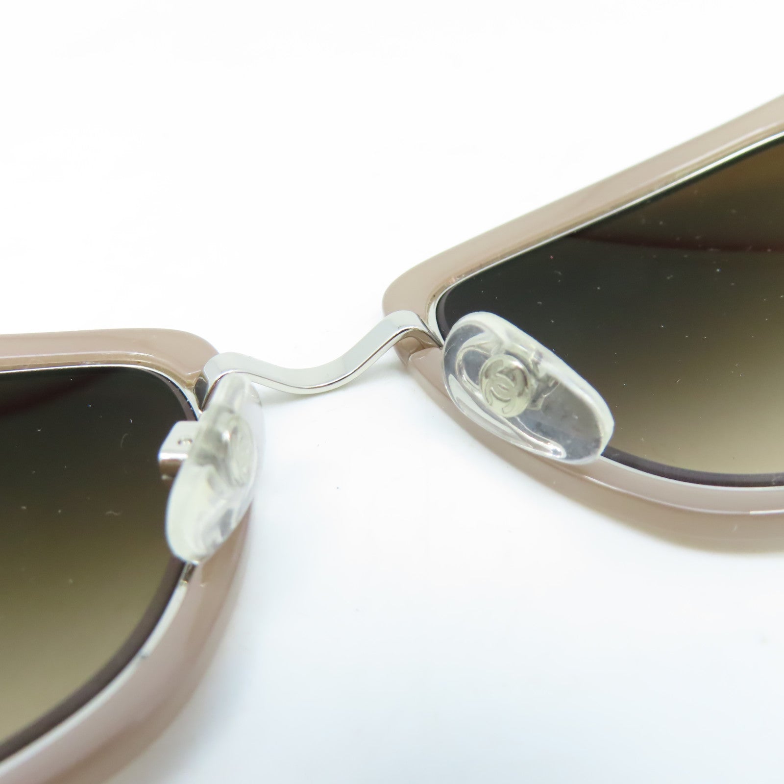 CHANEL 【激減優惠】PVC/金屬Sunglasses太陽眼鏡啡色/銀色