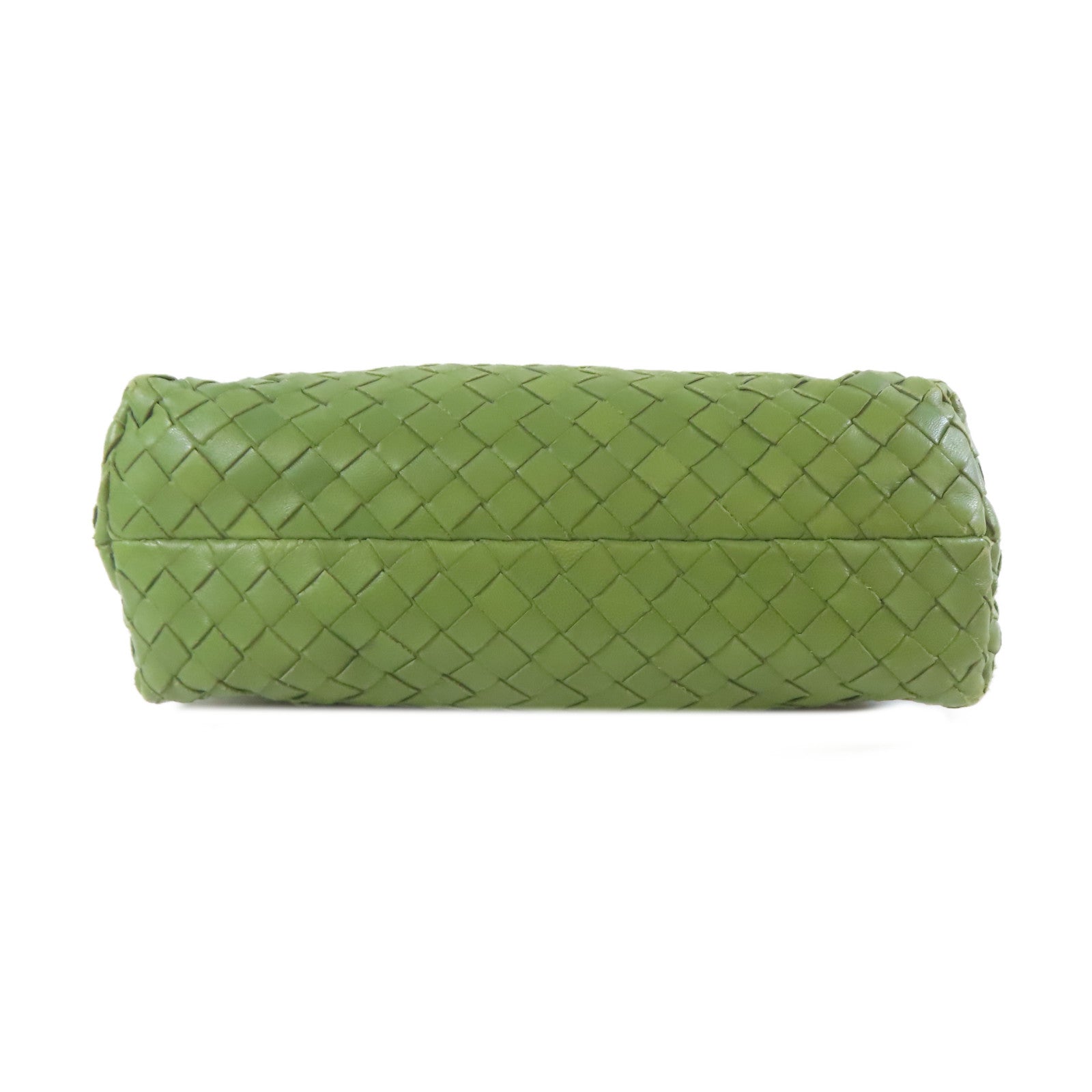 BOTTEGA VENETA 織紋皮革Shoulder Bag金扣手挽袋綠色