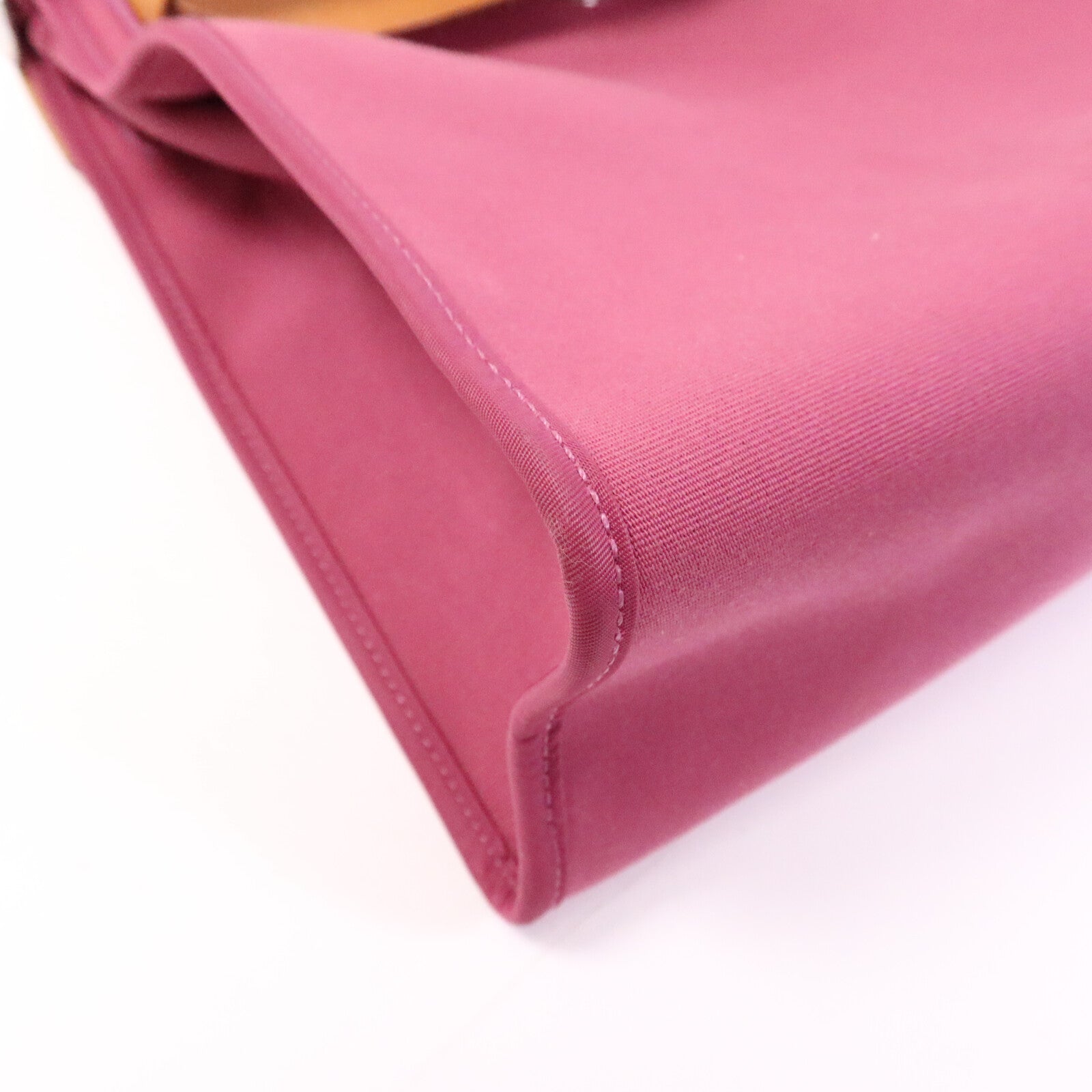 HERMES 帆布Herbag PM銀扣手挽肩背兩用袋Rose Purple
