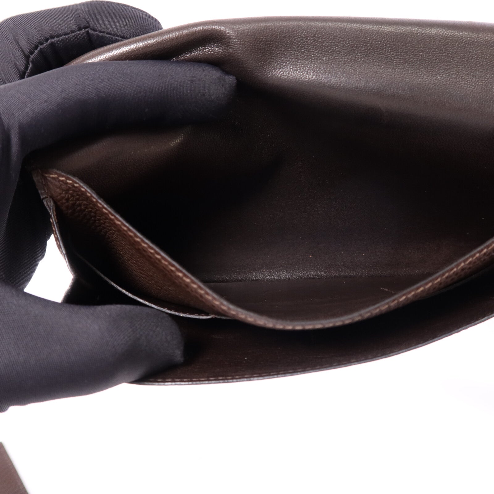 HERMES Clemence皮革Dogon GM銀扣長錢包