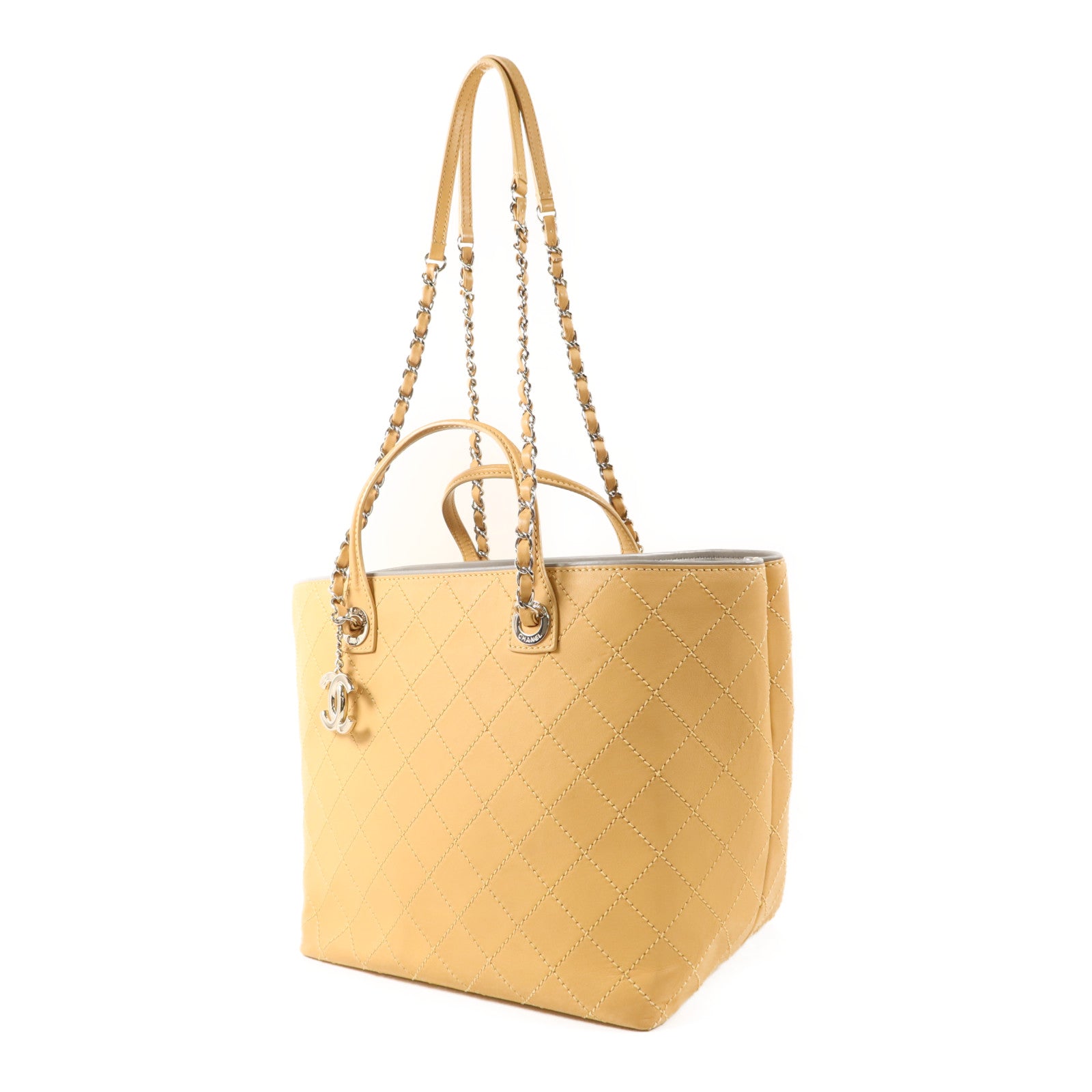 CHANEL 牛皮皮革2 Way Shoulder Bag銀扣手挽肩背兩用袋