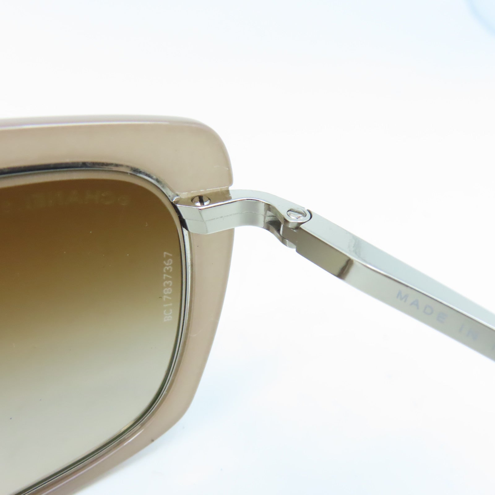CHANEL 【激減優惠】PVC/金屬Sunglasses太陽眼鏡啡色/銀色