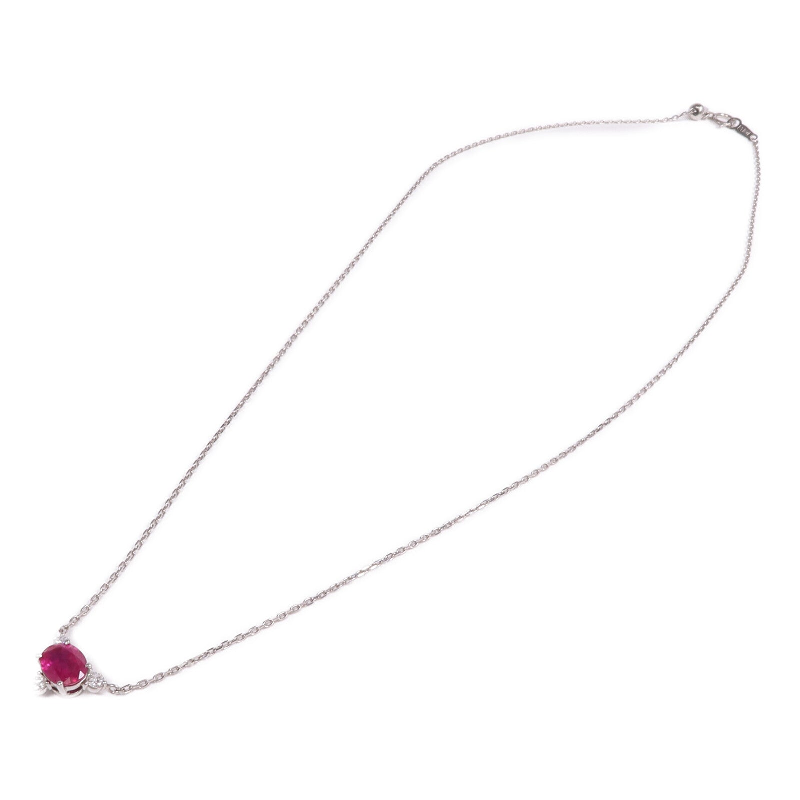 JEWELRY PT900/PT850鉑金Ruby Diamond Necklace紅寶石/鑽石項鍊