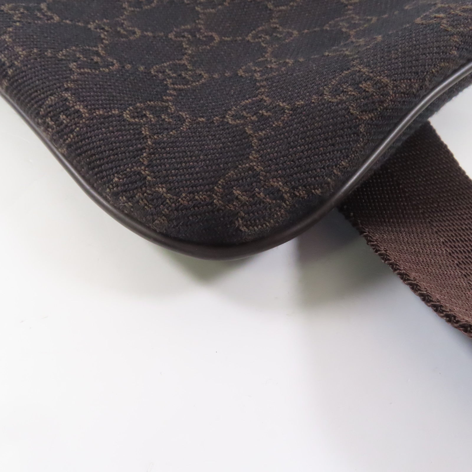 GUCCI 帆布Shoulder Bag銀扣肩背袋棕色