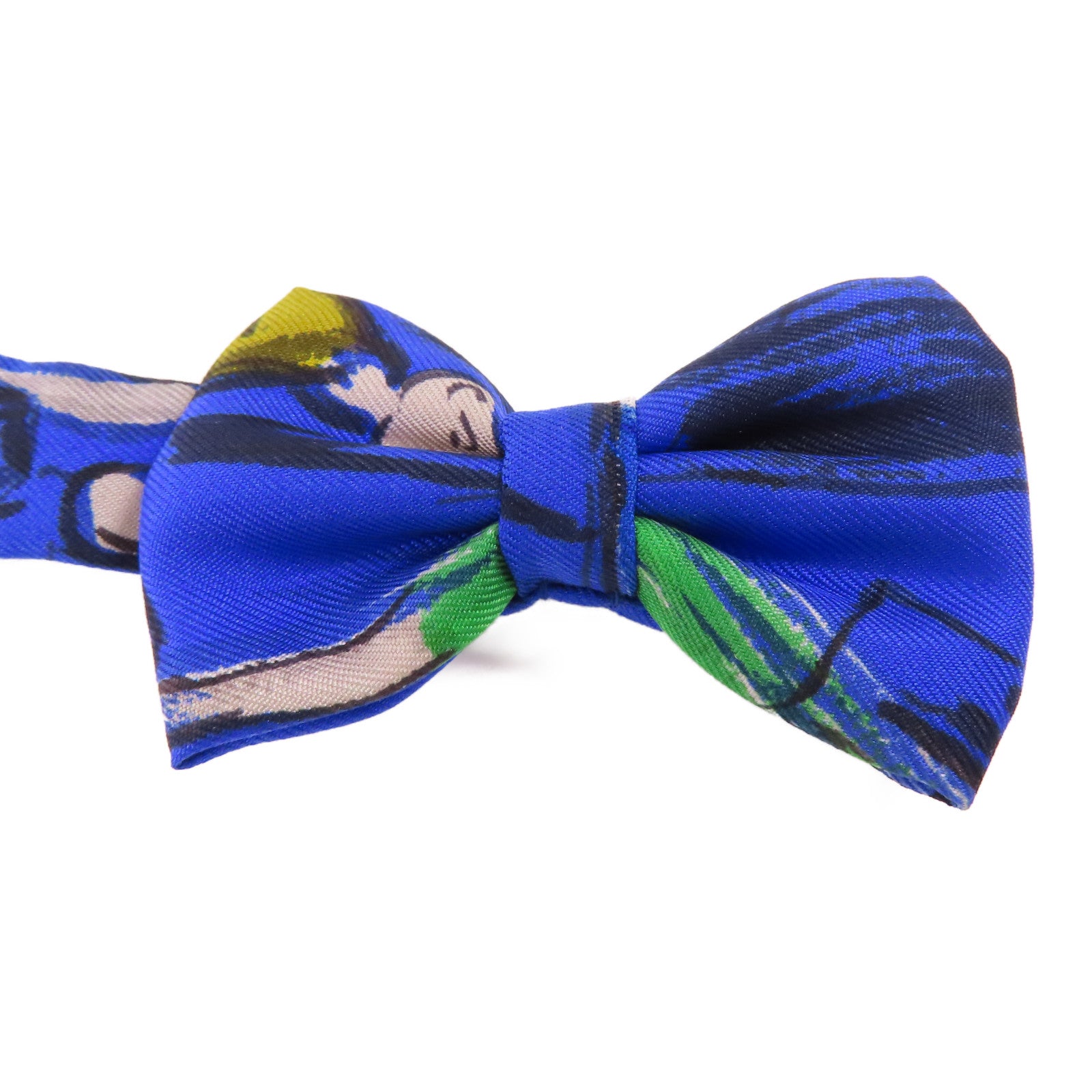 HERMES Bow Tie Silk Blue