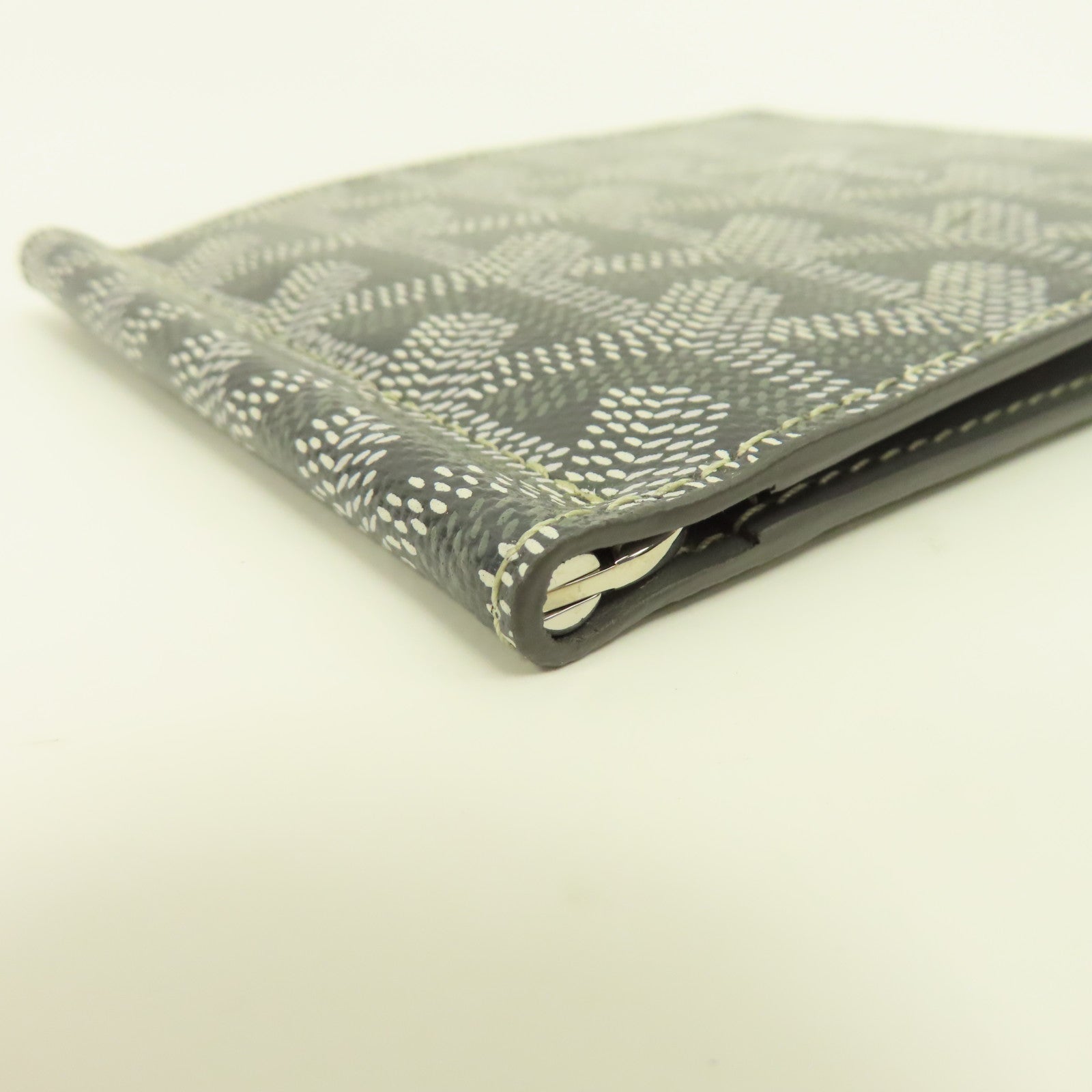 GOYARD 塗層帆布/牛皮皮革St Florentin Momey Clip卡片套灰色