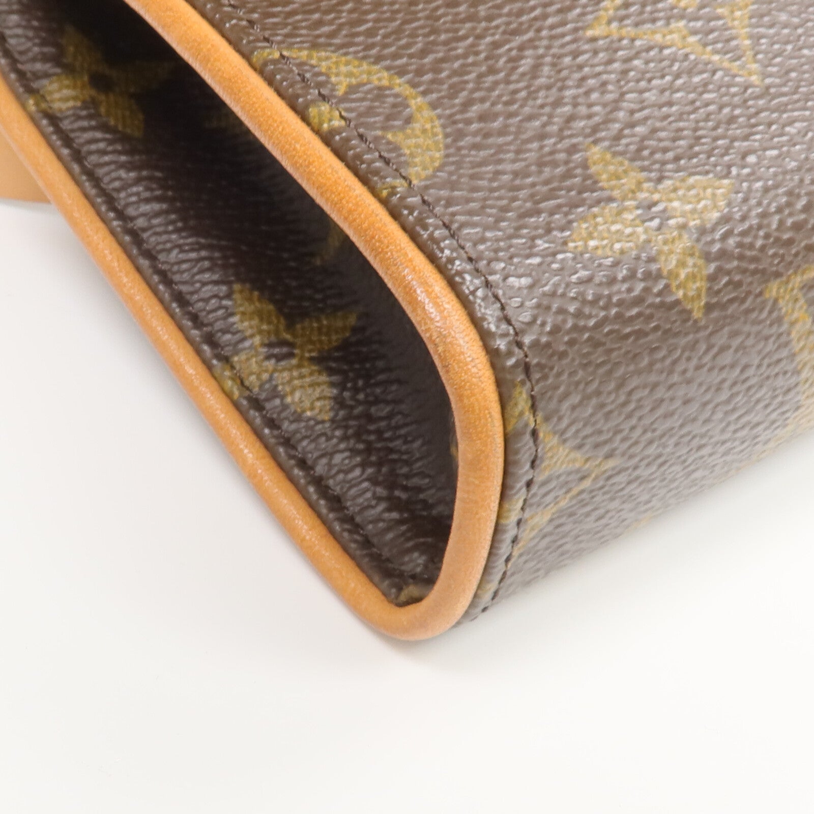 LOUIS VUITTON Monogram Pochette Florentine金扣腰包棕色