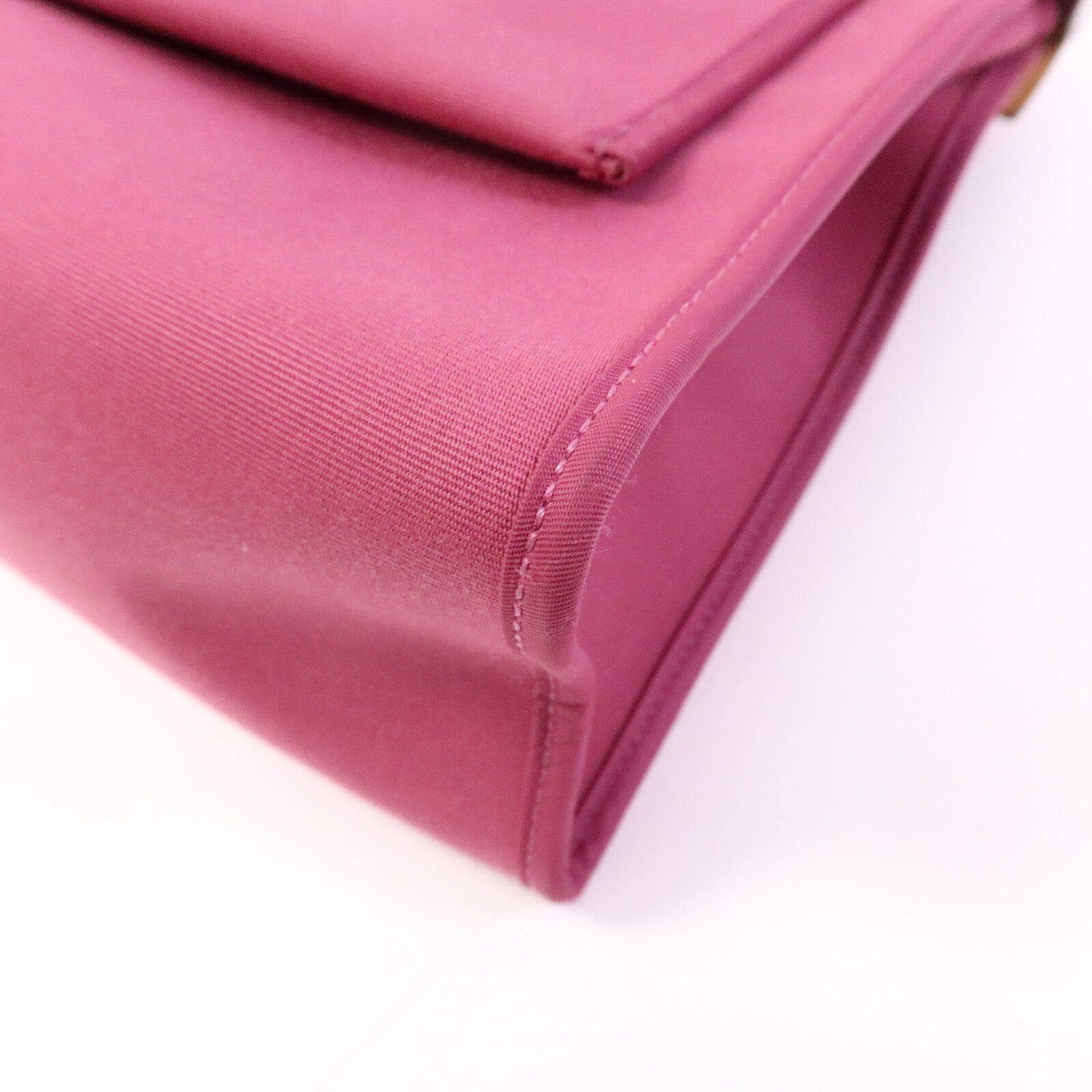 HERMES 帆布Herbag PM銀扣手挽肩背兩用袋Rose Purple