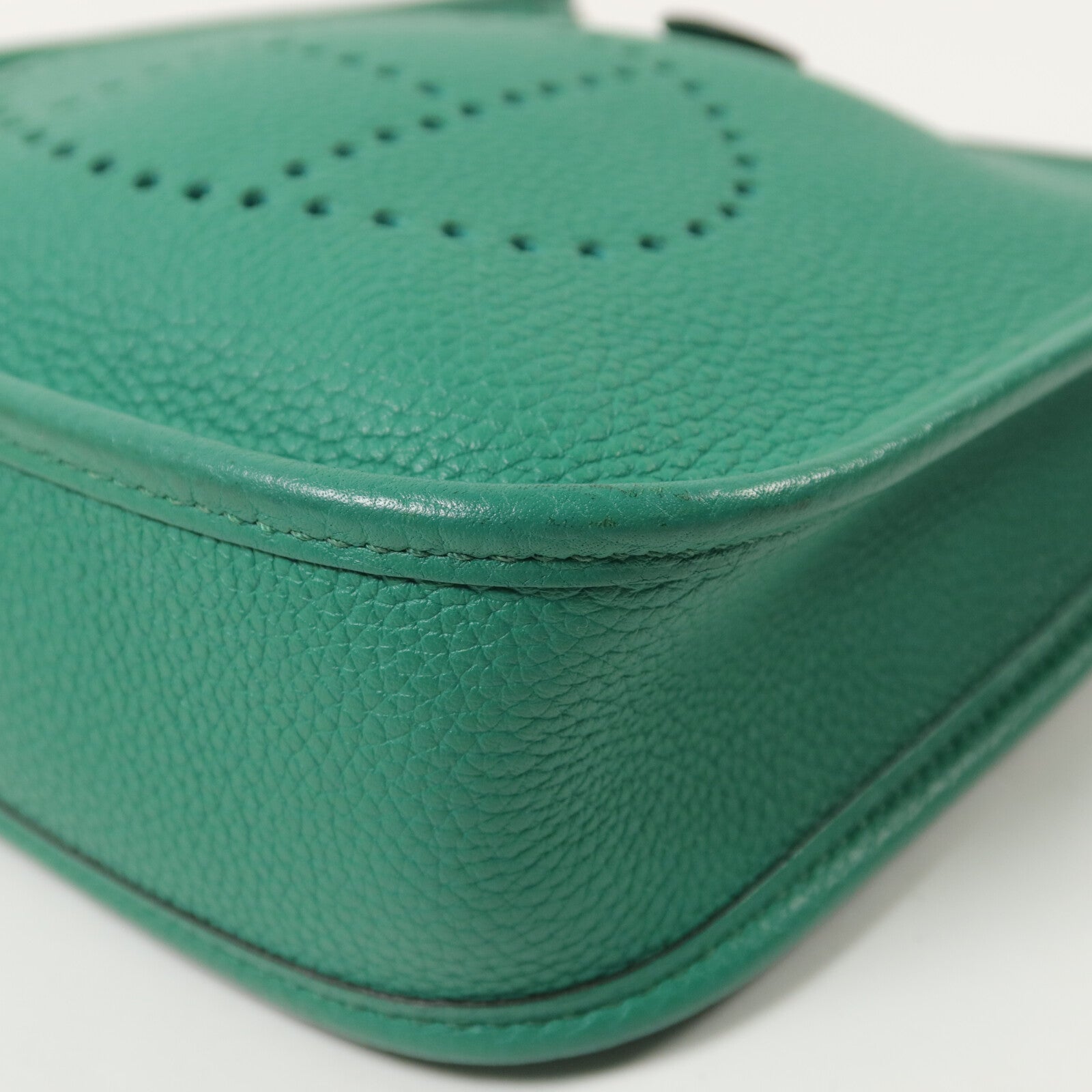 HERMES Clemence皮革Evelyne TPM肩背袋Vert Jade