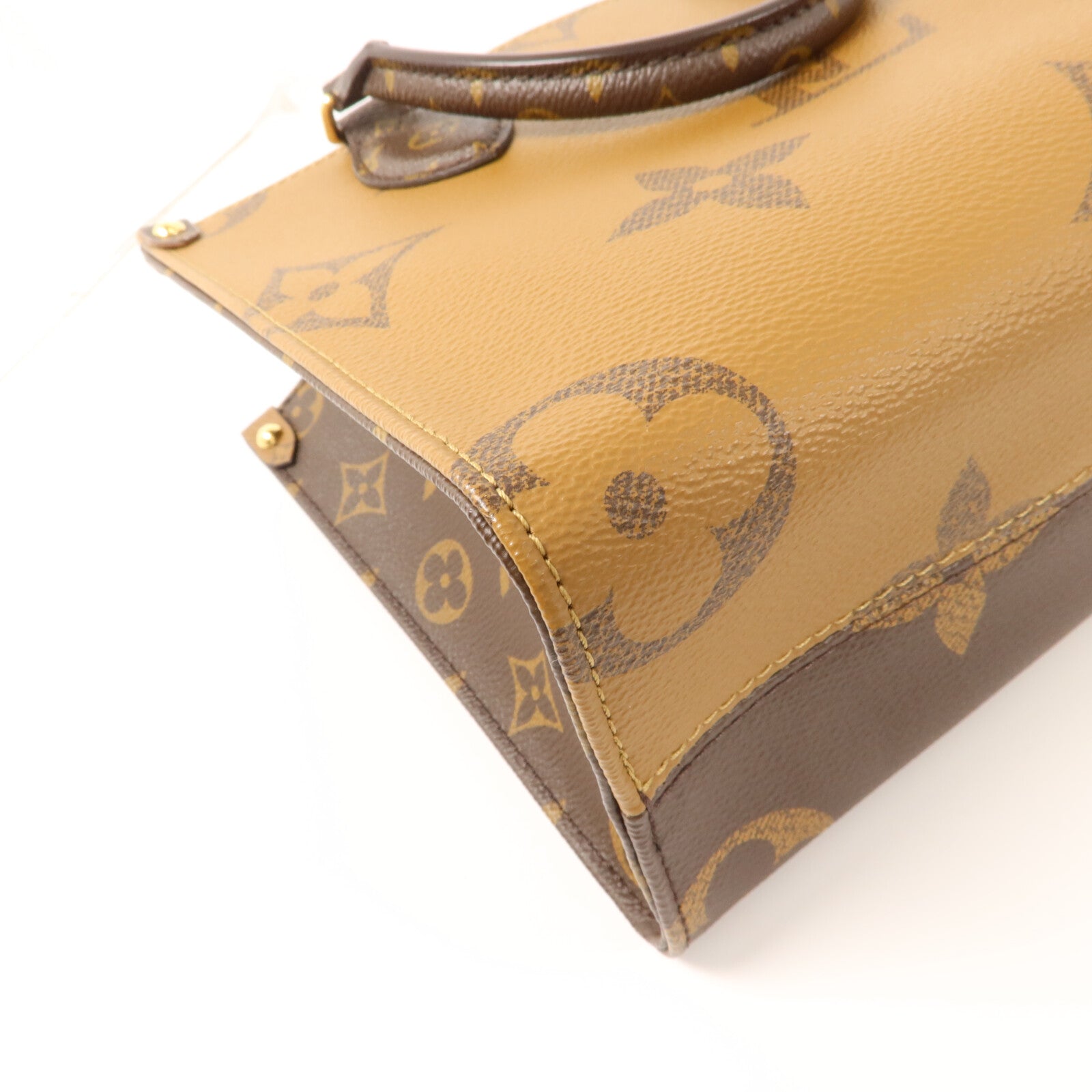 LOUIS VUITTON Monogram Giant OnTheGo PM金扣手挽肩背兩用袋棕色