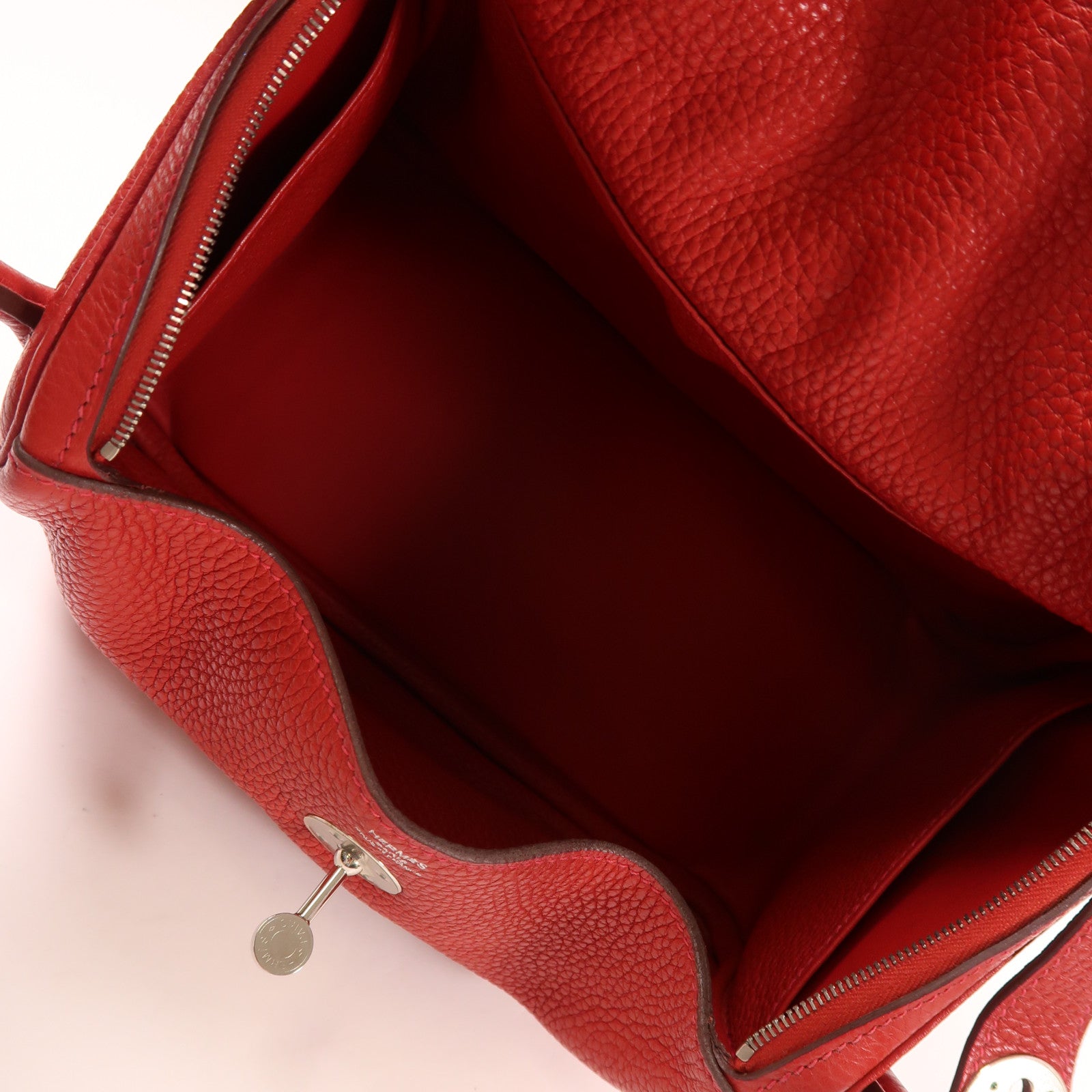 HERMES Clemence皮革Lindy 26銀扣手挽肩背兩用袋