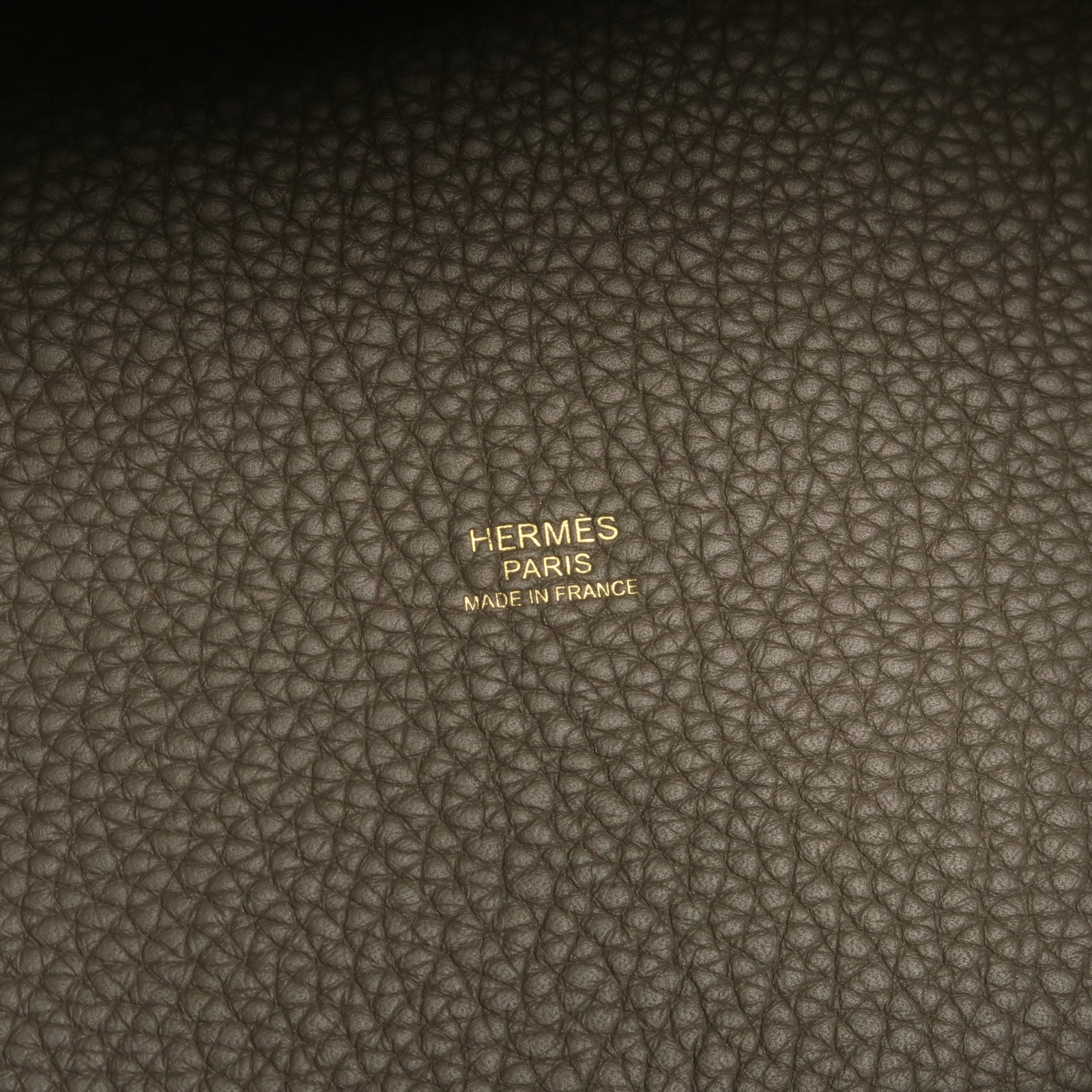 HERMES Clemence皮革Picotin PM手挽袋Etain