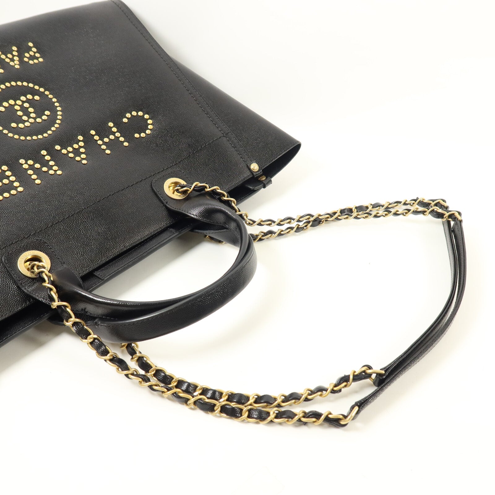 CHANEL 牛皮皮革Deauville Tote Bag手挽肩背兩用袋