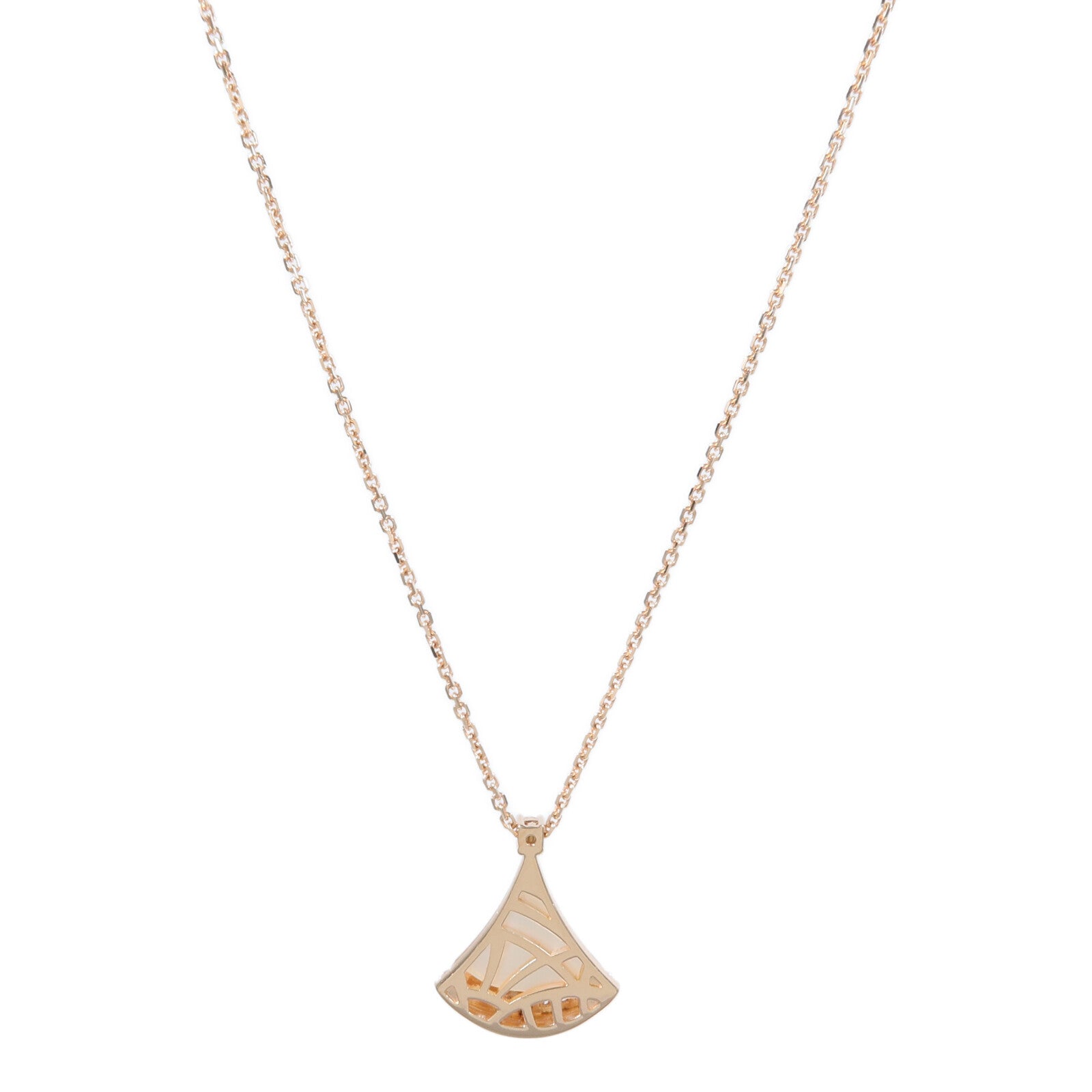 BVLGARI 18K玫瑰金Divas Dream Necklace珍珠母貝/鑽石項鍊