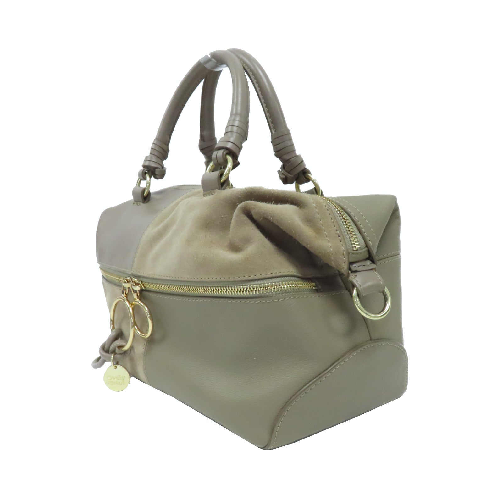 SEE BY CHLOE 【激減優惠】牛皮皮革Shoulder Bag金扣手挽肩背兩用袋米色