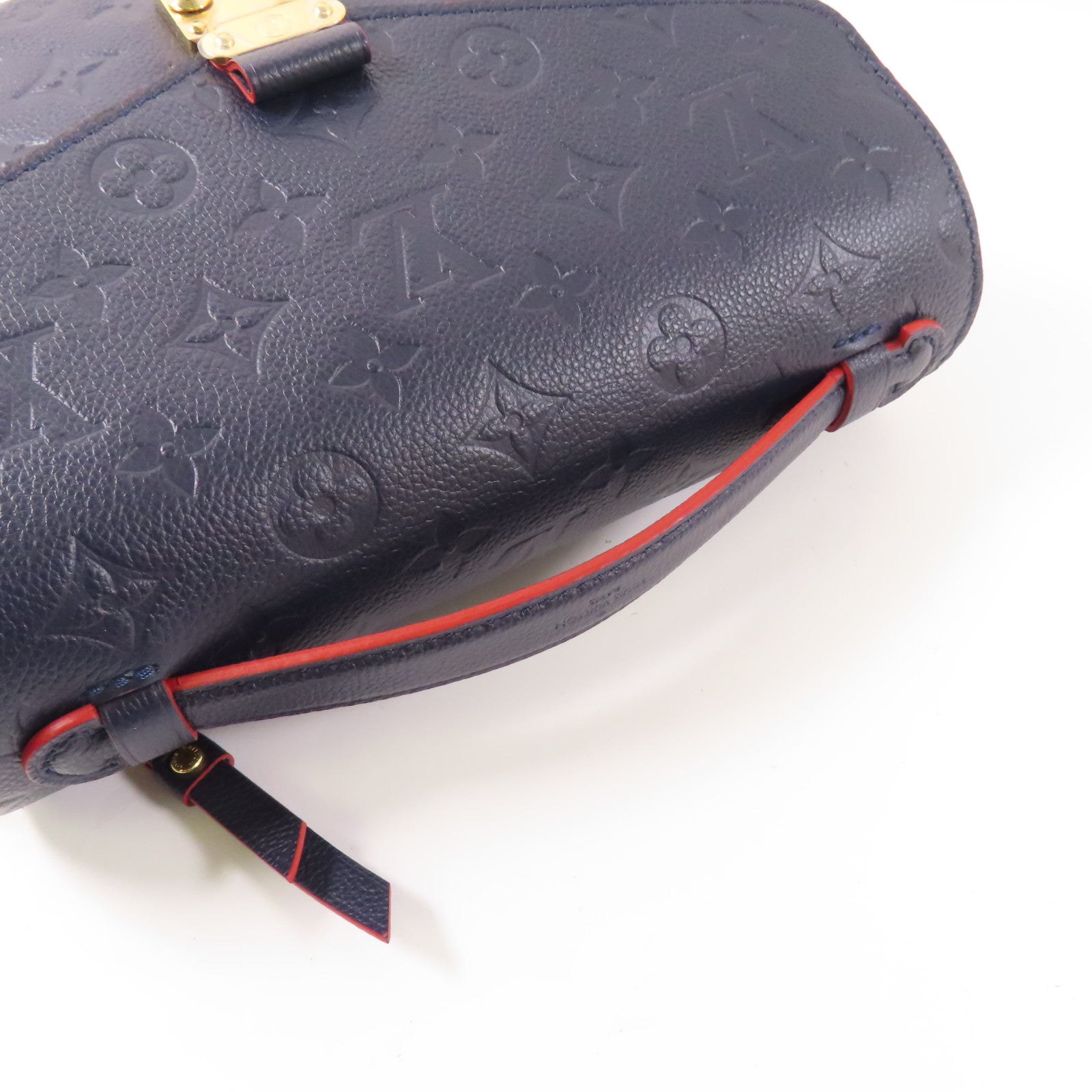 LOUIS VUITTON Monogram Empreinte Pochette Metis金扣手挽肩背兩用袋深藍色