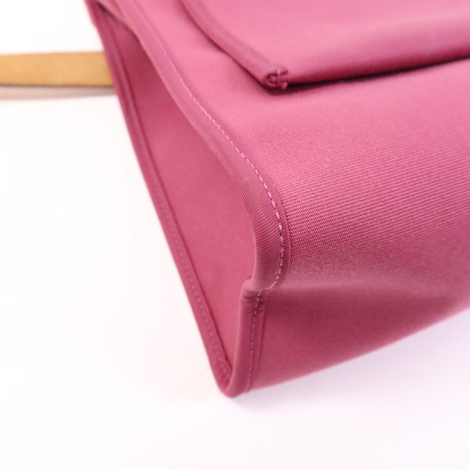 HERMES 帆布Herbag PM銀扣手挽肩背兩用袋Rose Purple