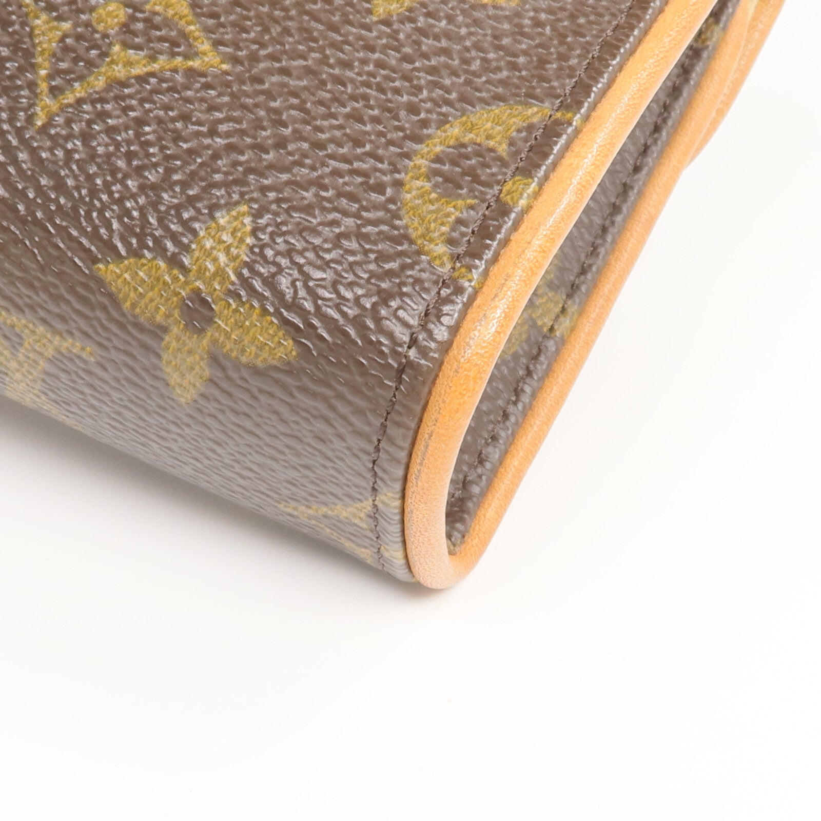 LOUIS VUITTON Monogram Pochette Florentine金扣腰包棕色