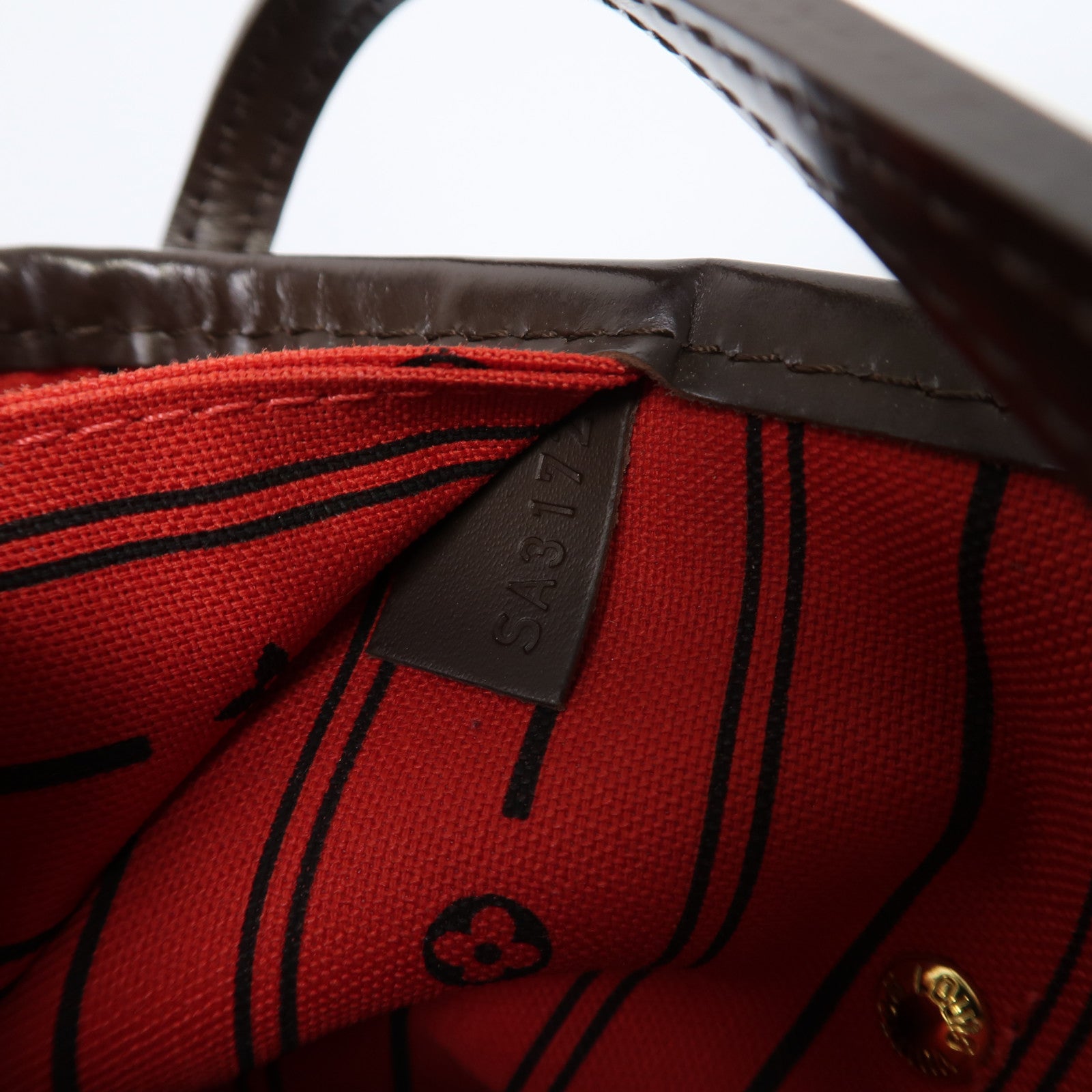 LOUIS VUITTON Damier Neverfull MM金扣肩背袋啡色